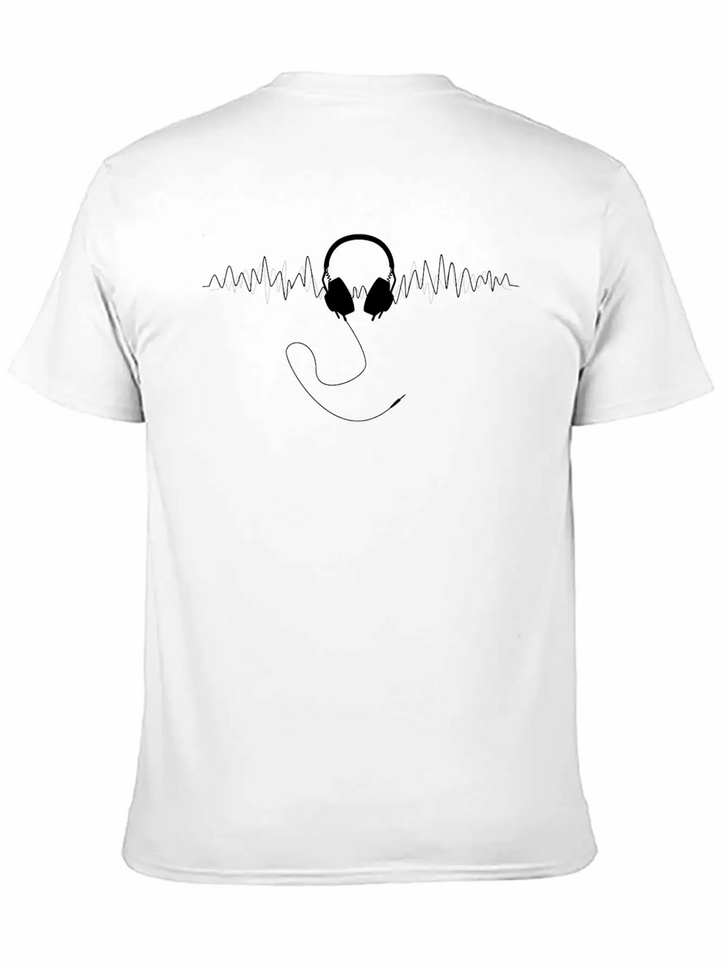 Headphones With Soundwaves Visual In White Unisex Casual T-Shirt – Clean Design For Daily Comfort