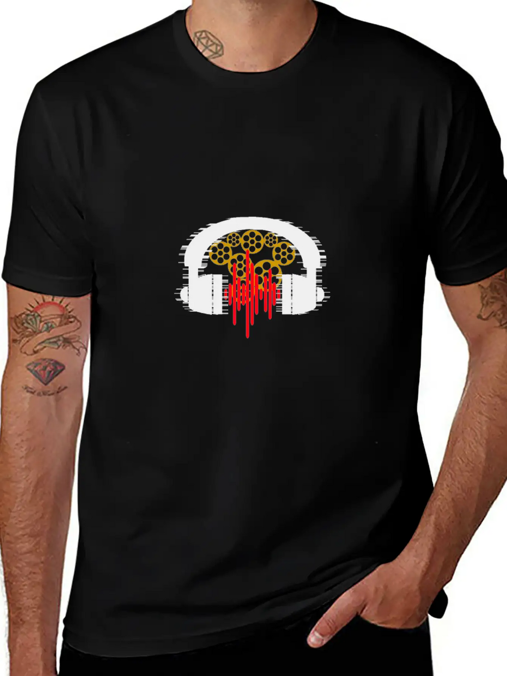 Headset Gears Rhythms Essential Cotton Tee For Daily Outfits – Unisex Style
