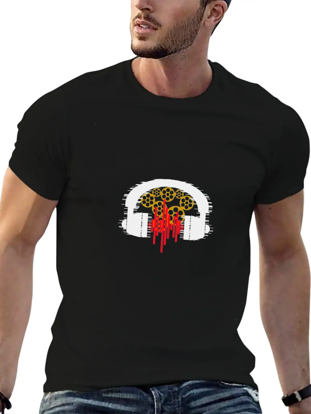 Headset Gears Rhythms Essential Cotton Tee For Daily Outfits – Unisex Style