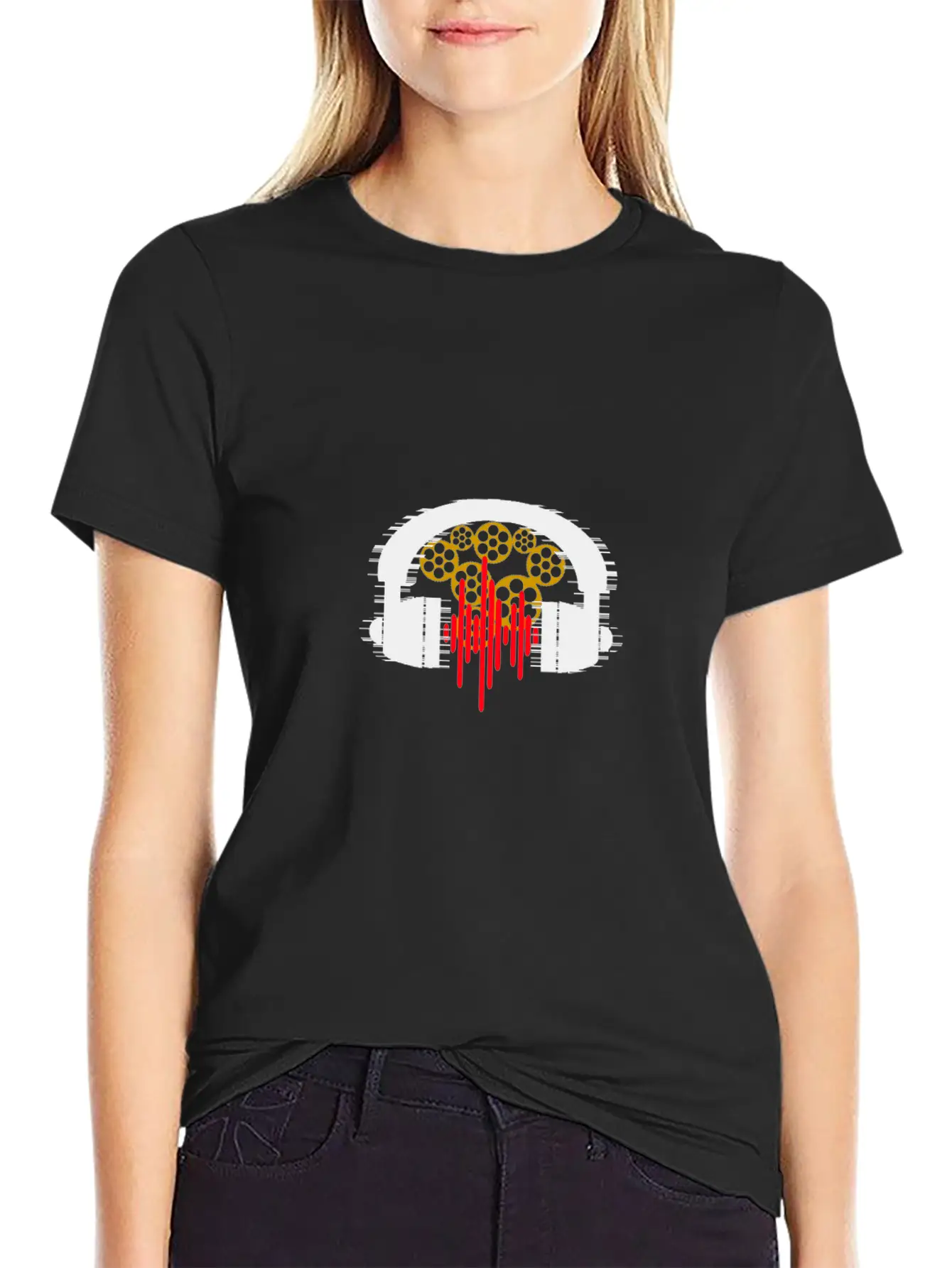 Headset Gears Rhythms Essential Cotton Tee For Daily Outfits – Unisex Style