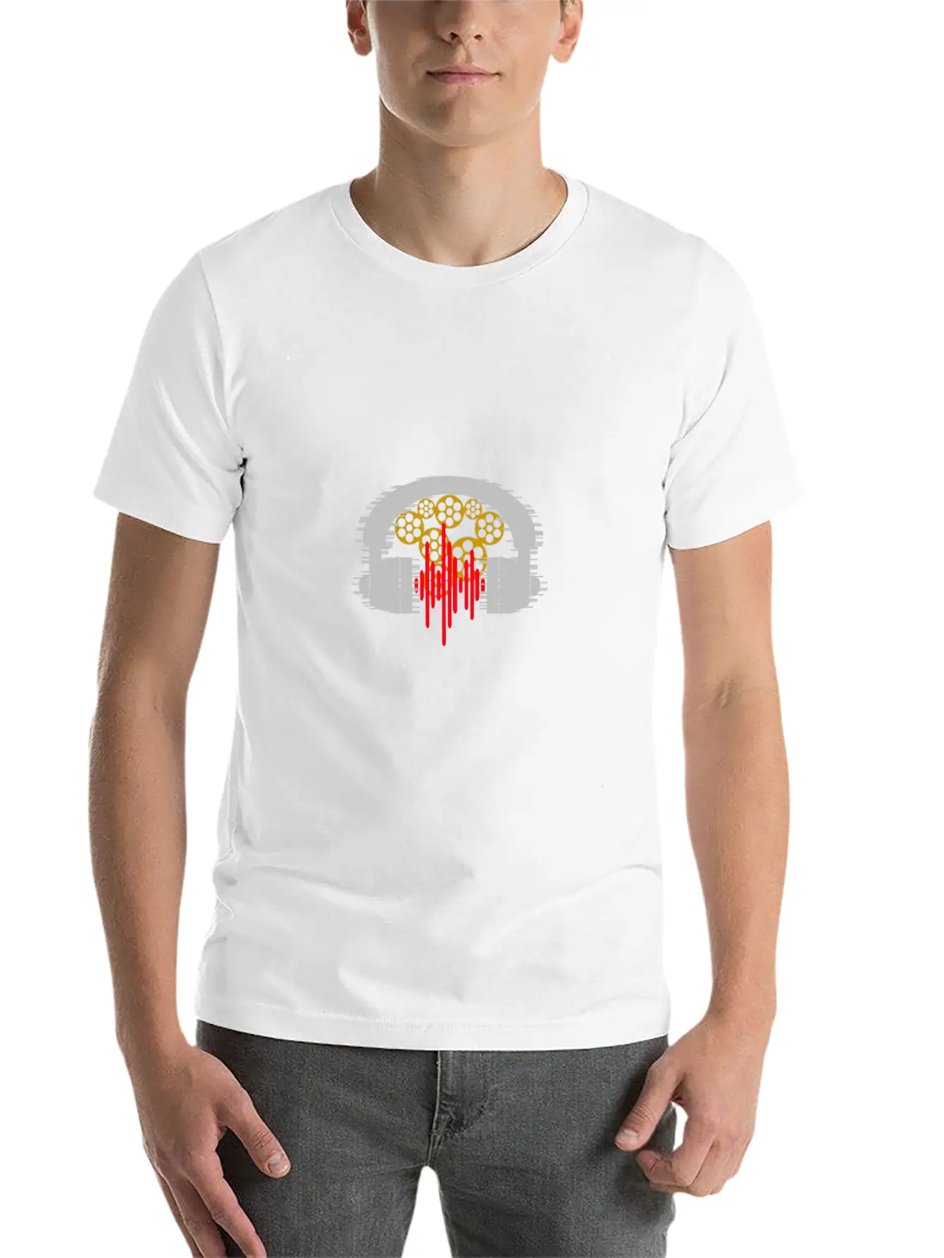 Headset Gears Rhythms Essential Cotton Tee For Daily Outfits – Unisex Style