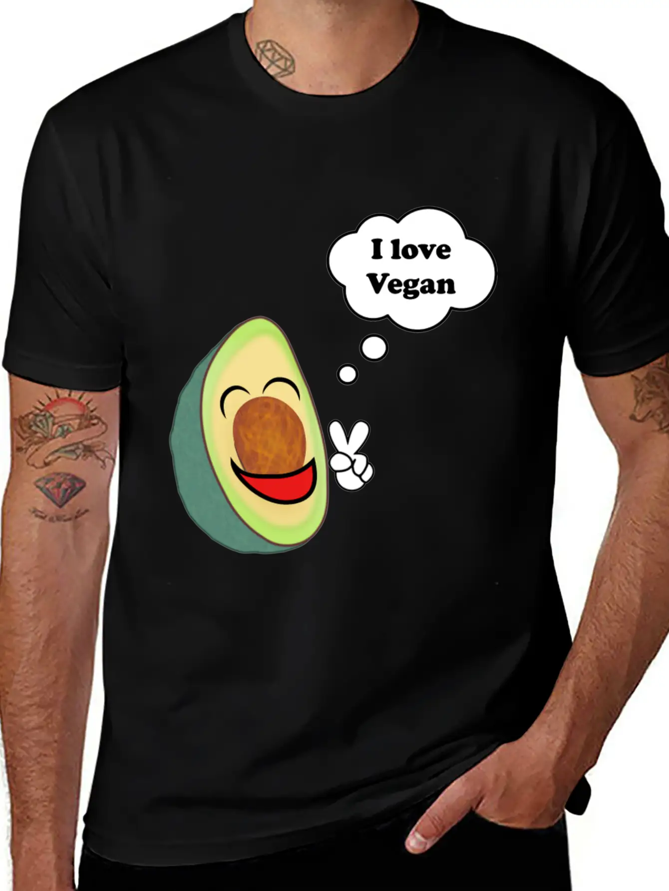 Healthy Vegetarian Avocado Classic Fit Graphic Tee For Daily Comfort – Unisex Cotton Shirt