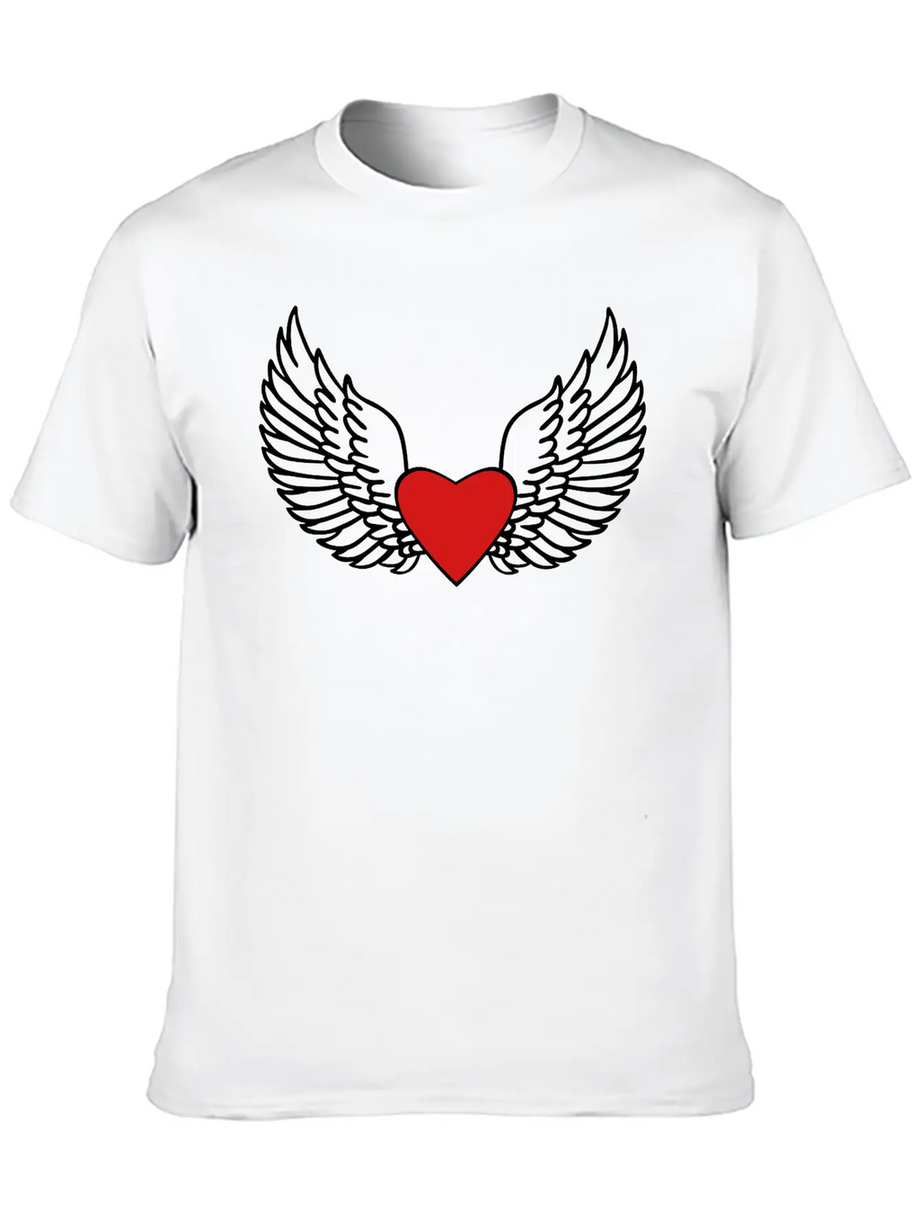 Heart And Wings Casual Graphic T-Shirt – Simple And Comfortable Daily Wear