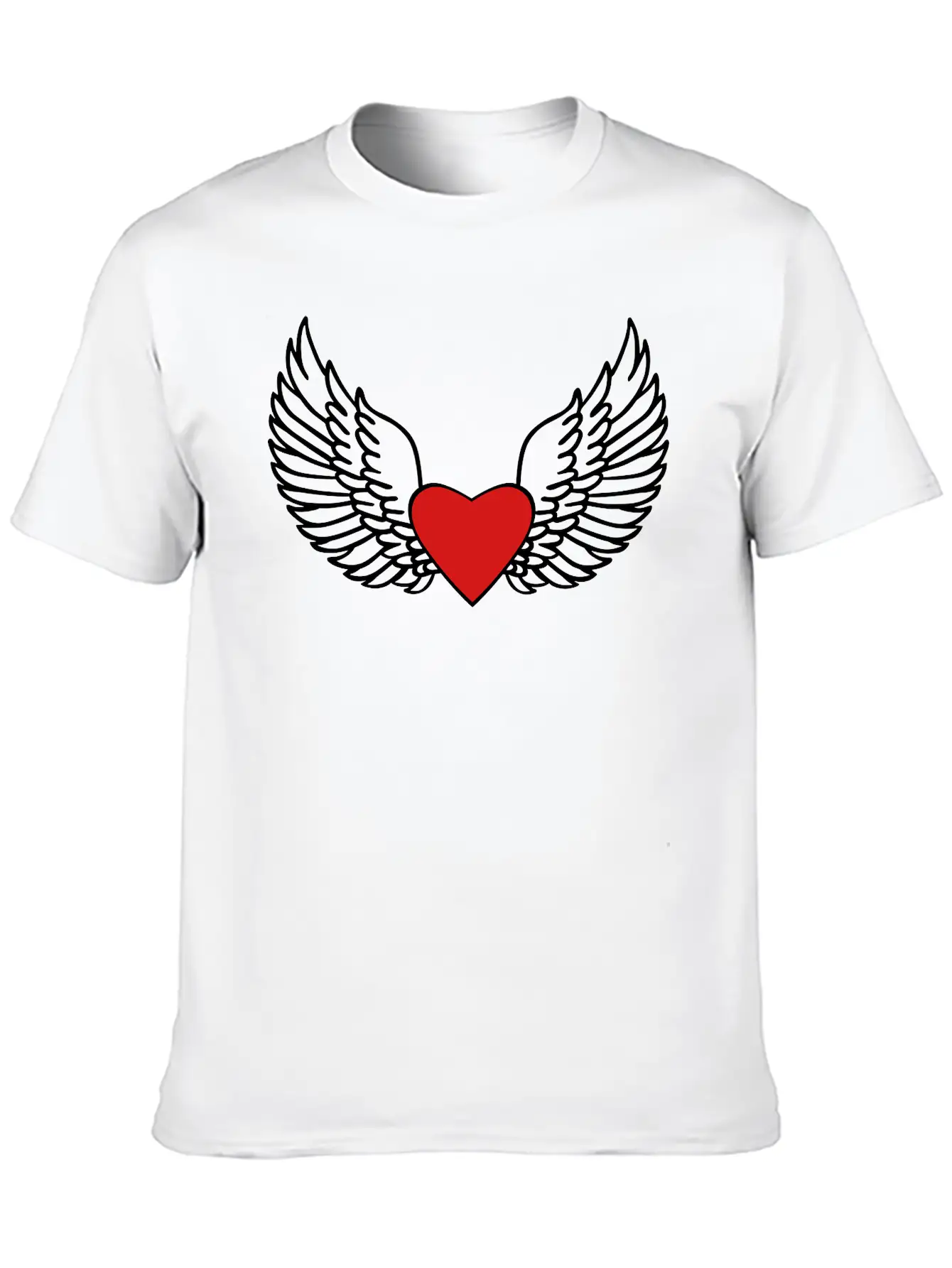 Heart And Wings Casual Graphic T-Shirt – Simple And Comfortable Daily Wear