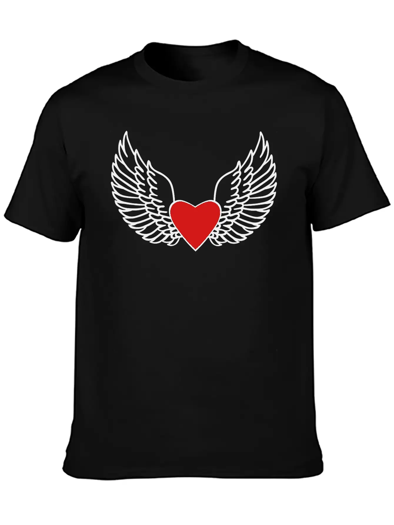 Heart And Wings Casual Graphic T-Shirt – Simple And Comfortable Daily Wear