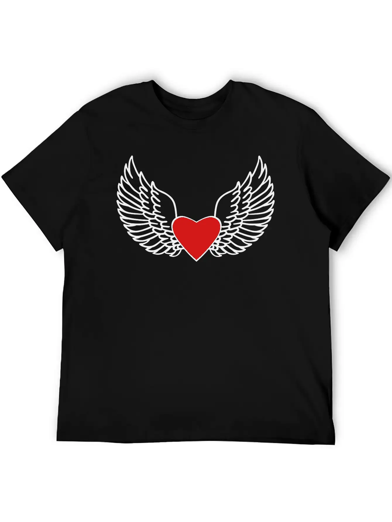 Heart And Wings Casual Graphic T-Shirt – Simple And Comfortable Daily Wear