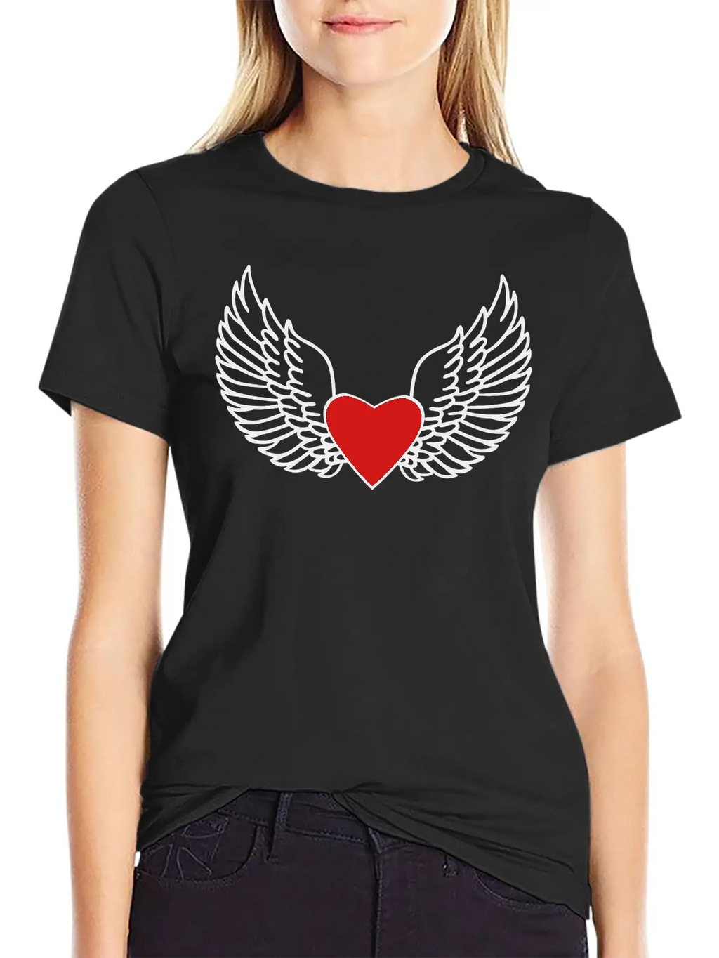 Heart And Wings Casual Graphic T-Shirt – Simple And Comfortable Daily Wear