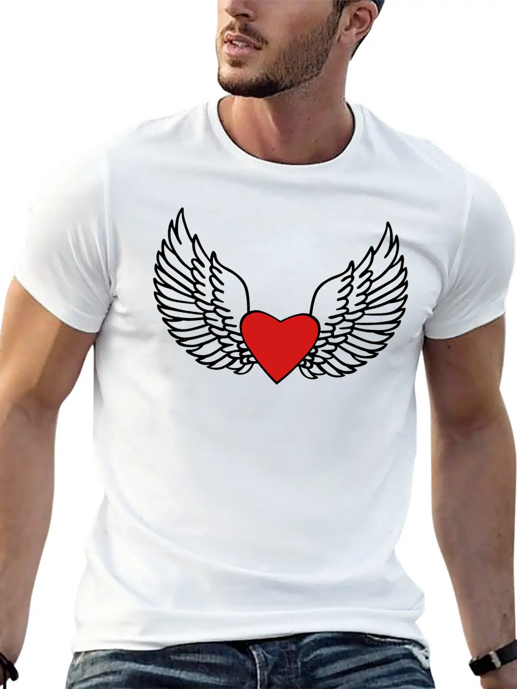 Heart And Wings Casual Graphic T-Shirt – Simple And Comfortable Daily Wear