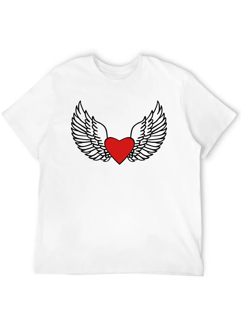 Heart And Wings Casual Graphic T-Shirt – Simple And Comfortable Daily Wear