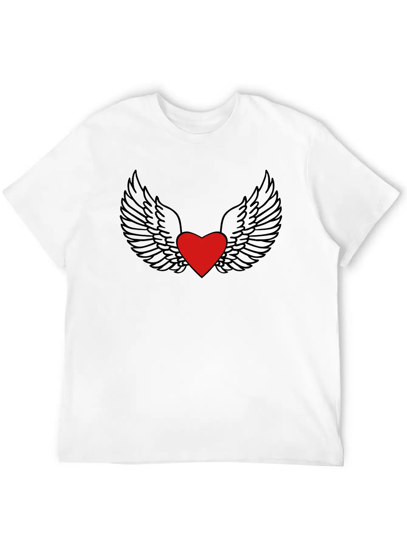Heart And Wings Casual Graphic T-Shirt – Simple And Comfortable Daily Wear