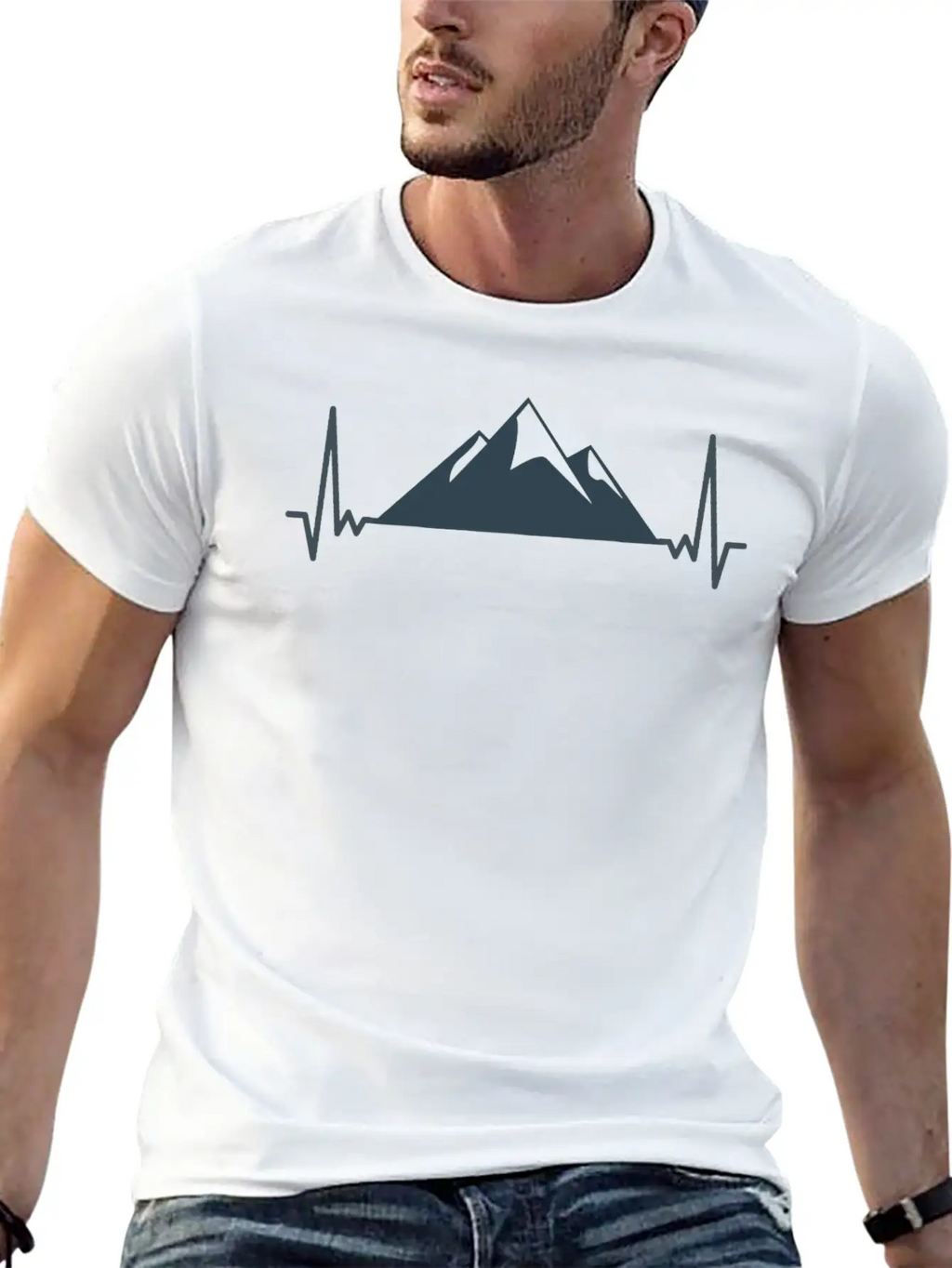 Heart Beat Mountain Mountains Nature Gift Idea Unisex Casual T-Shirt – Clean Design For Daily Comfort