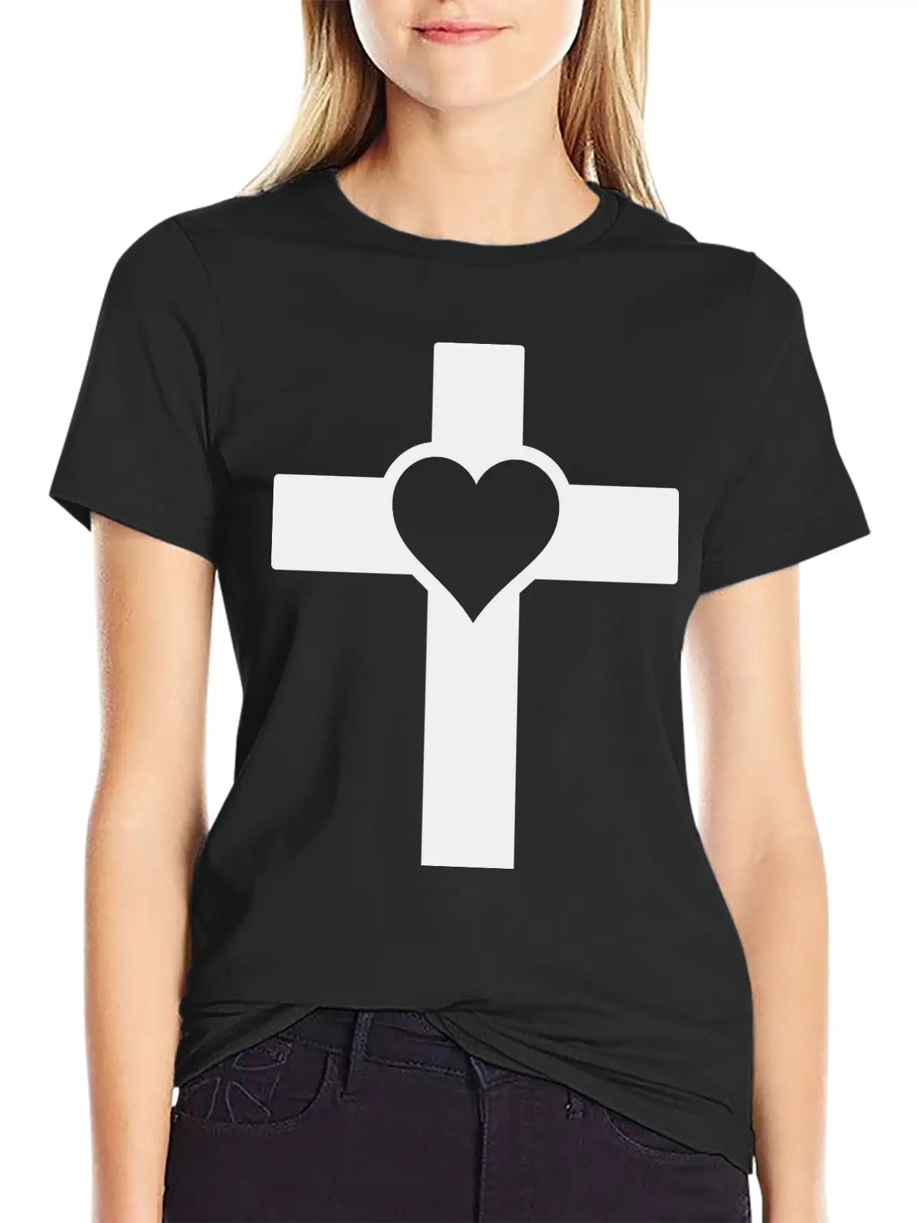 Heart Cross B Classic Fit Graphic Tee For Daily Comfort – Unisex Cotton Shirt