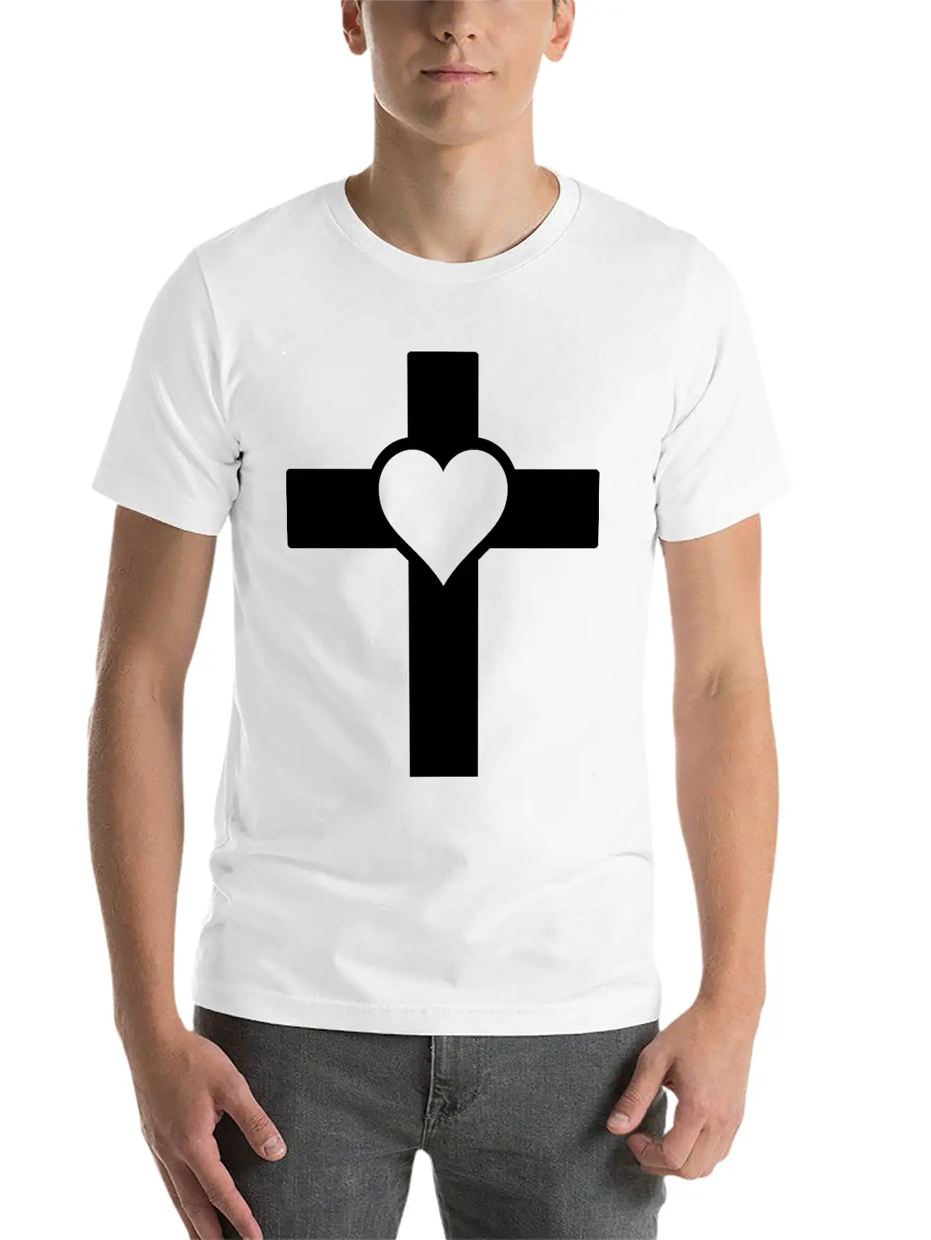 Heart Cross B Classic Fit Graphic Tee For Daily Comfort – Unisex Cotton Shirt