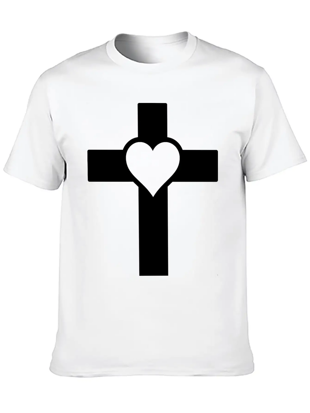 Heart Cross B Classic Fit Graphic Tee For Daily Comfort – Unisex Cotton Shirt