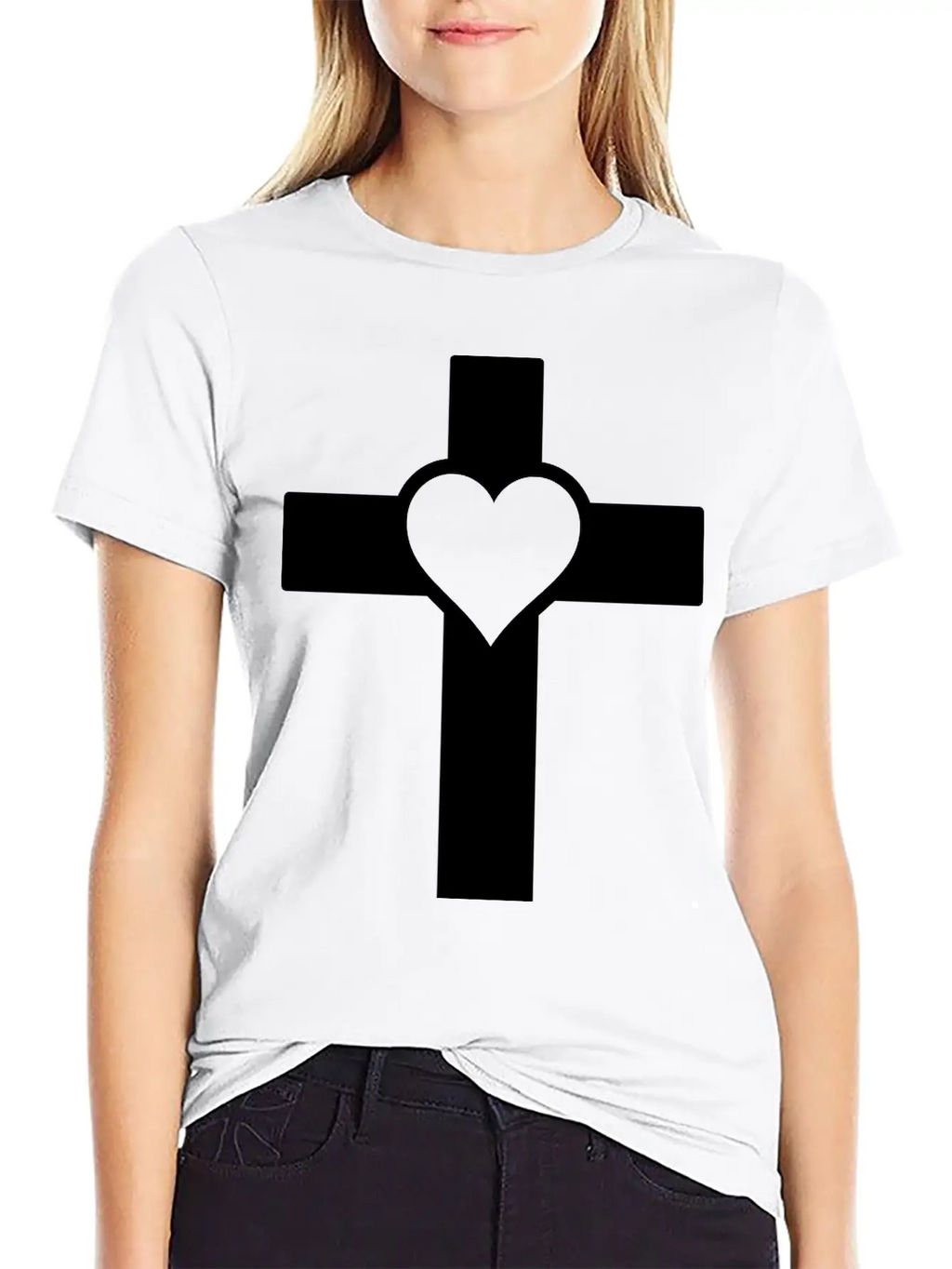 Heart Cross B Classic Fit Graphic Tee For Daily Comfort – Unisex Cotton Shirt