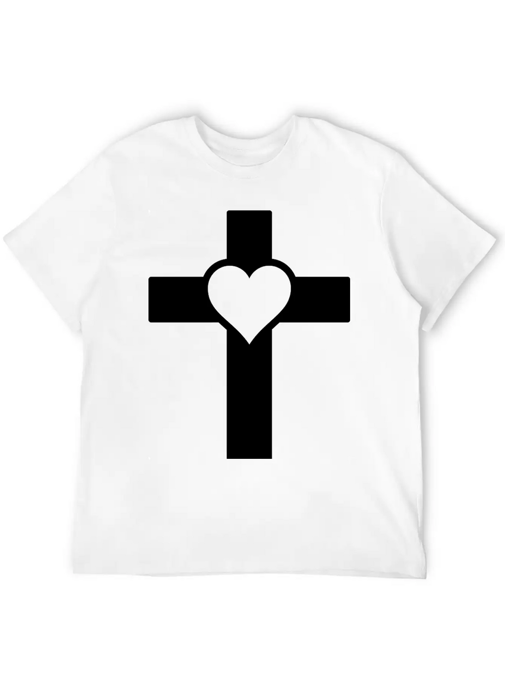 Heart Cross B Unisex Casual T-Shirt – Clean Design For Daily Comfort