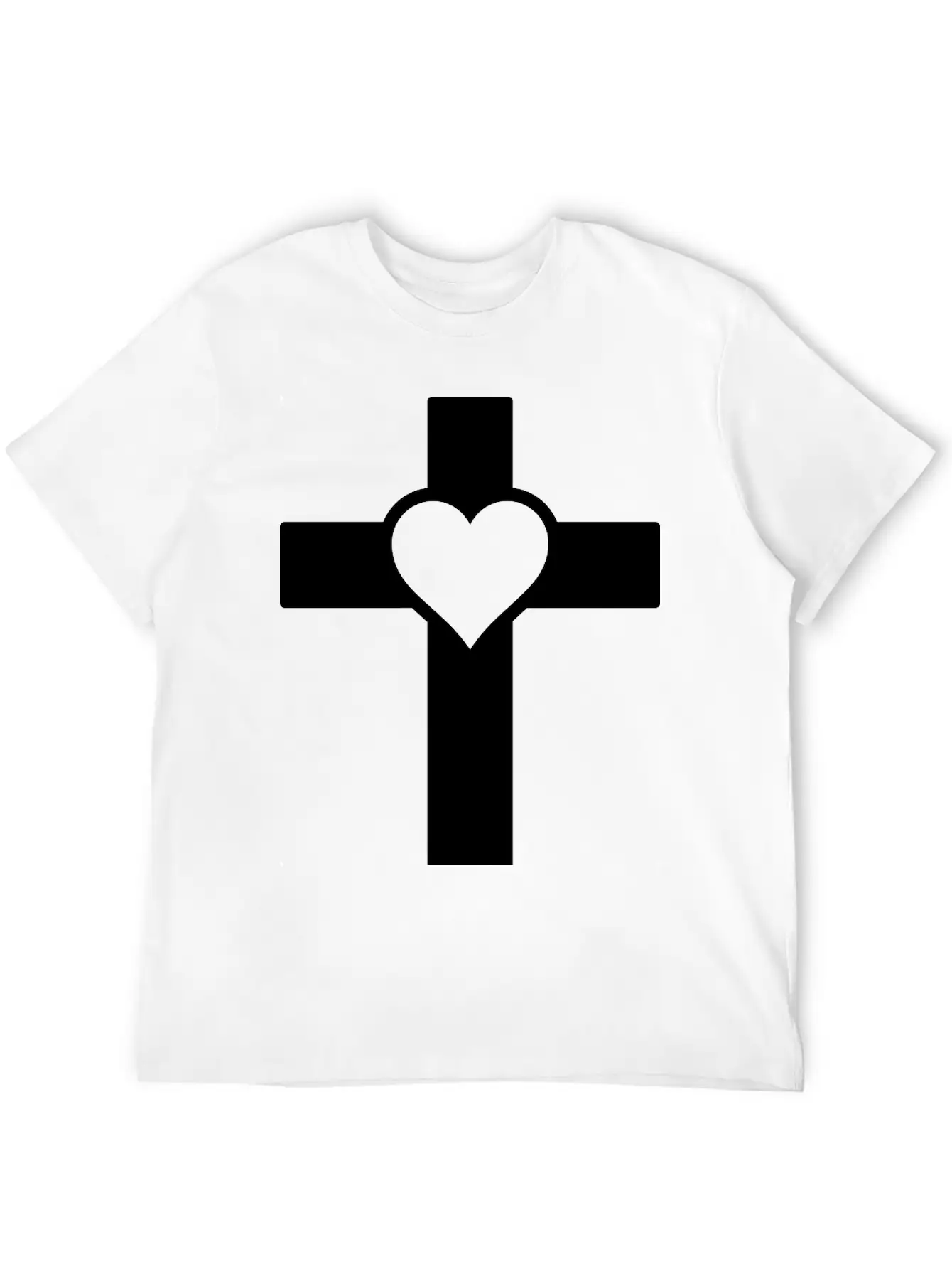 Heart Cross B Unisex Casual T-Shirt – Clean Design For Daily Comfort