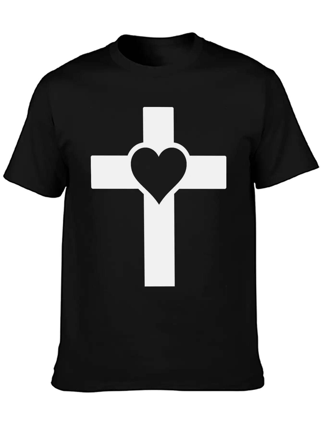 Heart Cross B Unisex Casual T-Shirt – Clean Design For Daily Comfort