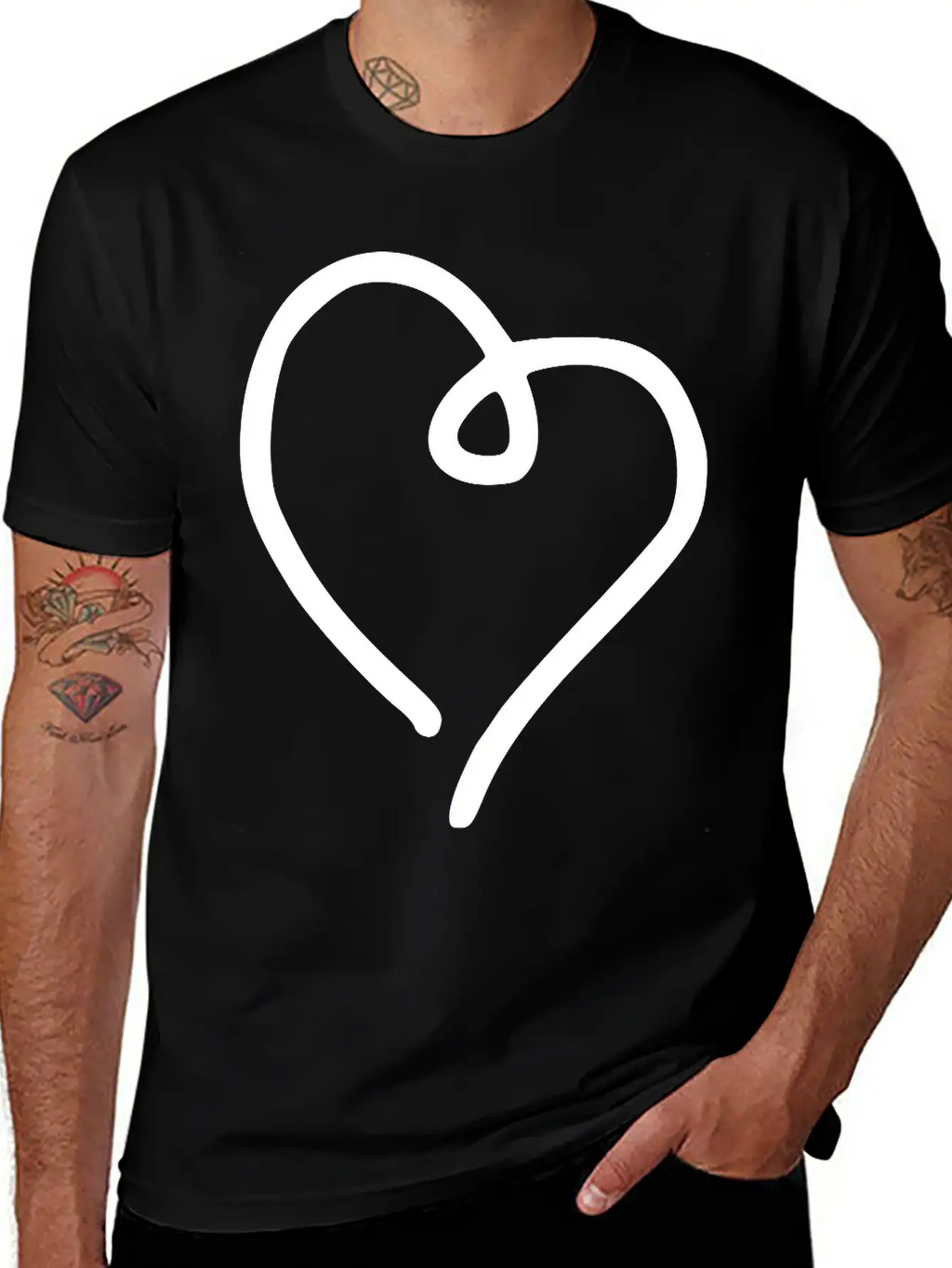 Heart Emojis Sketch Breathable Soft Cotton T-Shirt – Timeless Casual Look