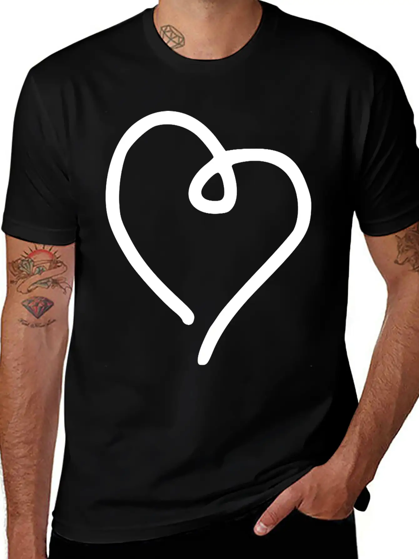 Heart Emojis Sketch Breathable Soft Cotton T-Shirt – Timeless Casual Look