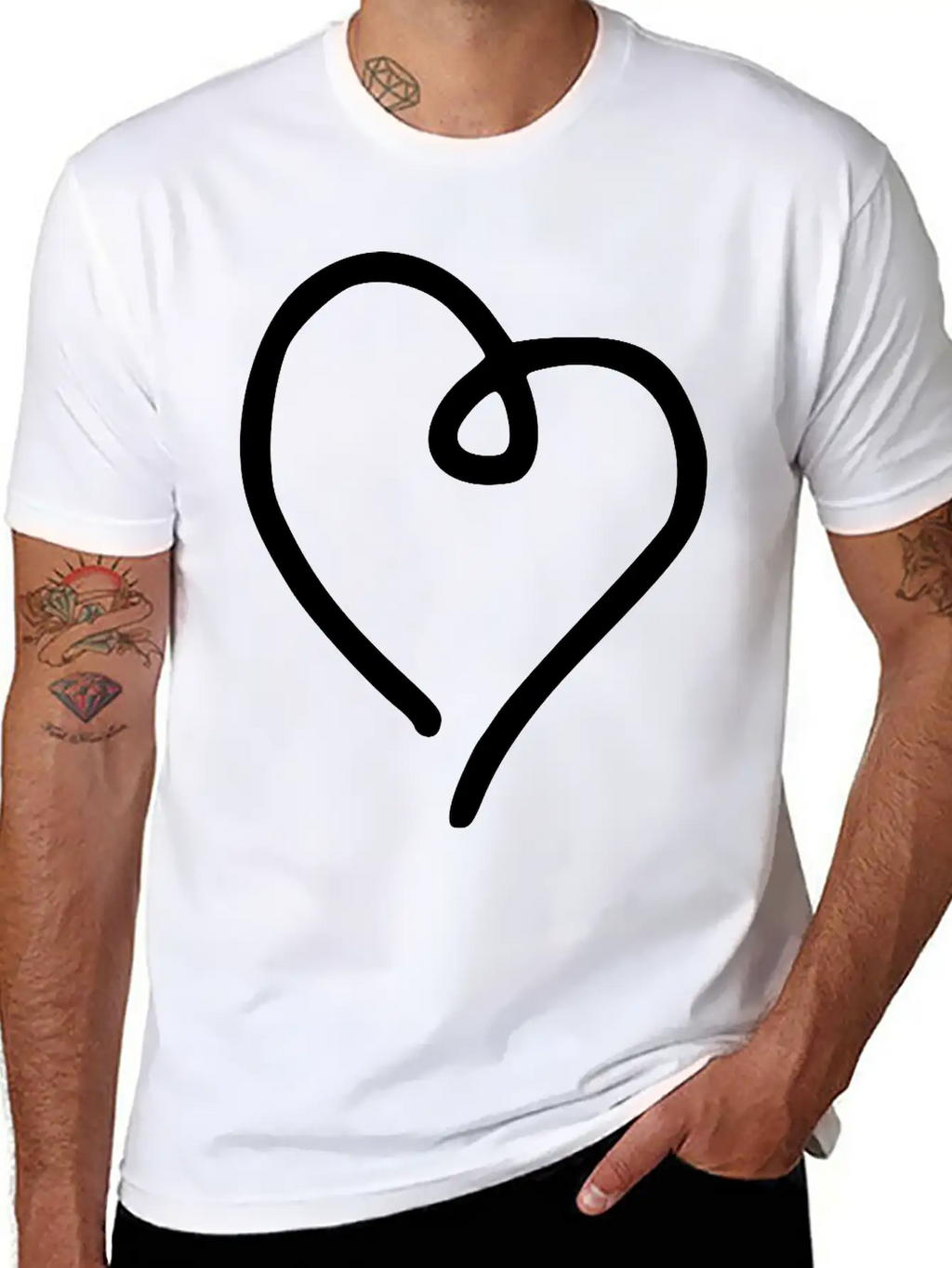 Heart Emojis Sketch Breathable Soft Cotton T-Shirt – Timeless Casual Look