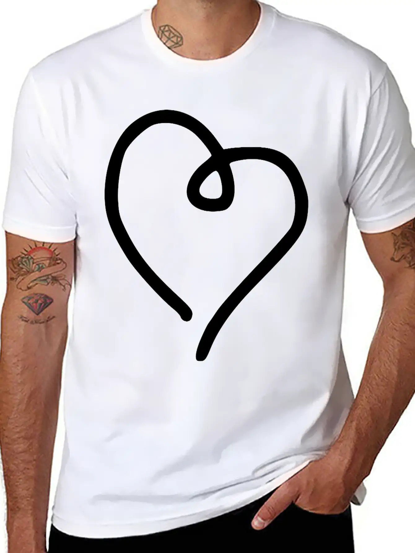 Heart Emojis Sketch Breathable Soft Cotton T-Shirt – Timeless Casual Look