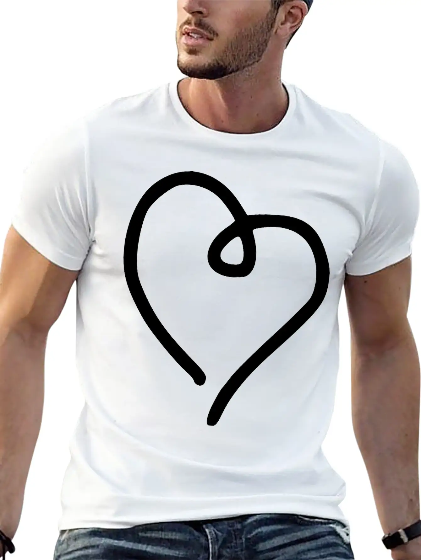 Heart Emojis Sketch Breathable Soft Cotton T-Shirt – Timeless Casual Look
