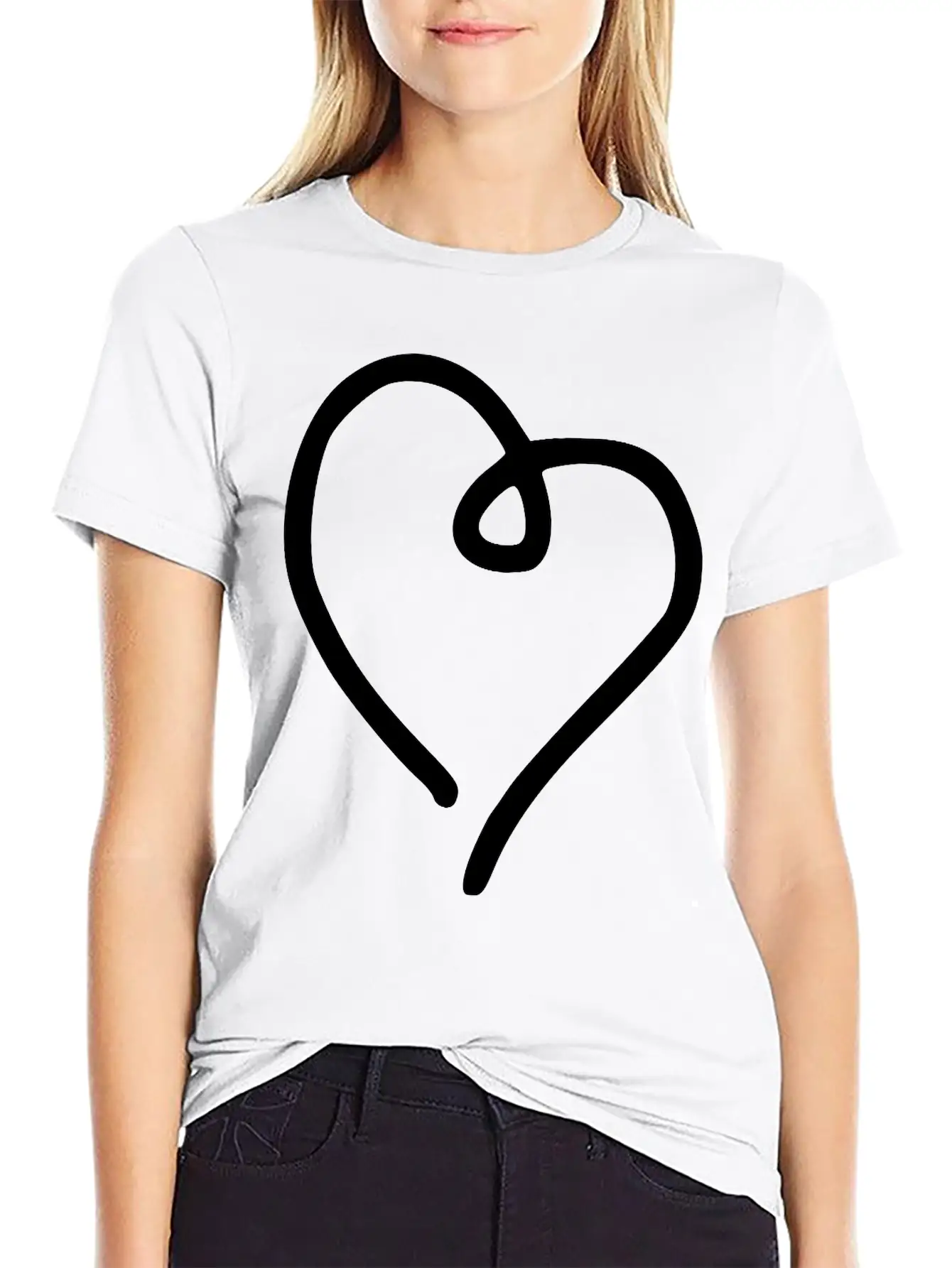 Heart Emojis Sketch Breathable Soft Cotton T-Shirt – Timeless Casual Look
