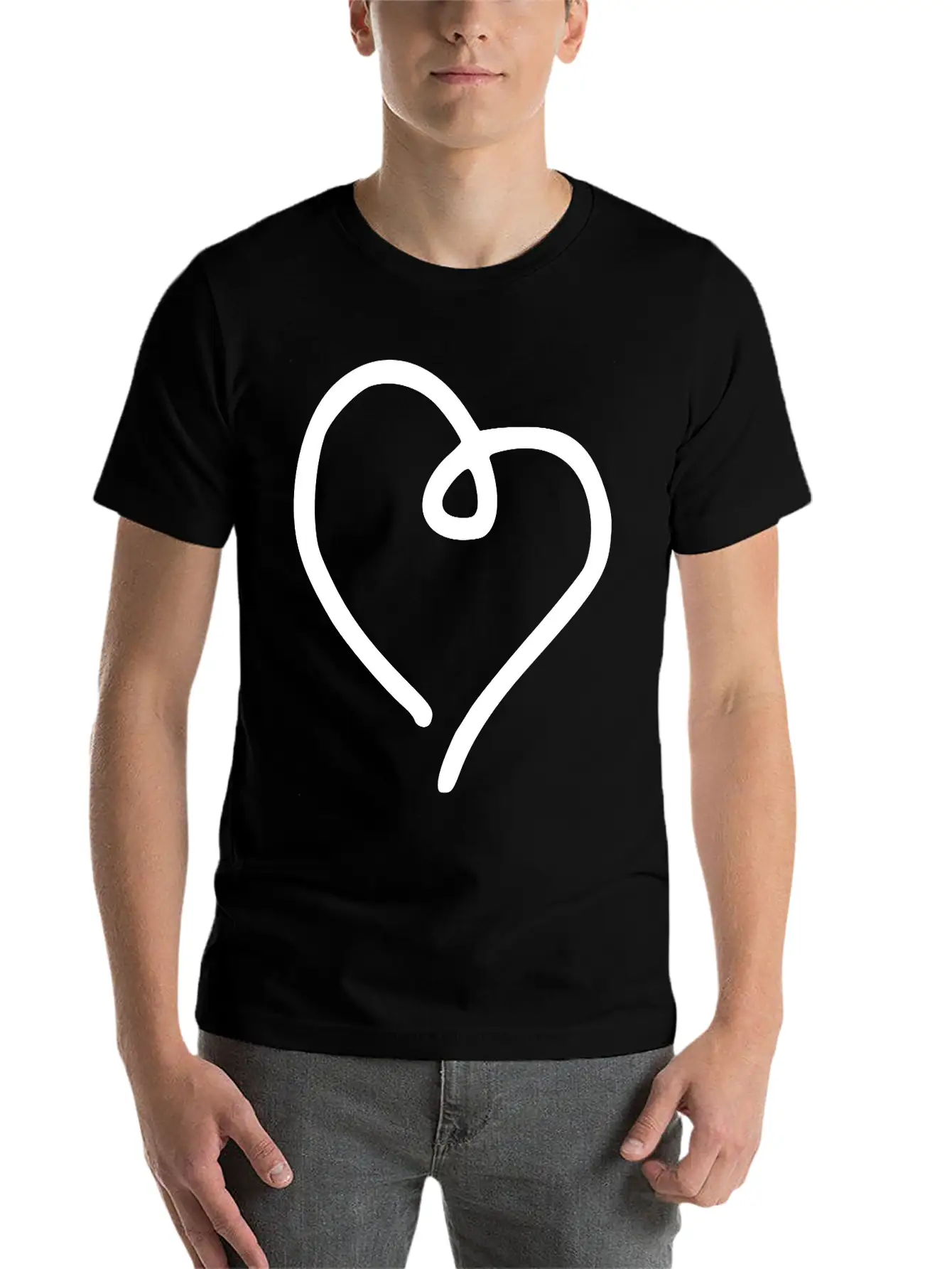 Heart Emojis Sketch Breathable Soft Cotton T-Shirt – Timeless Casual Look