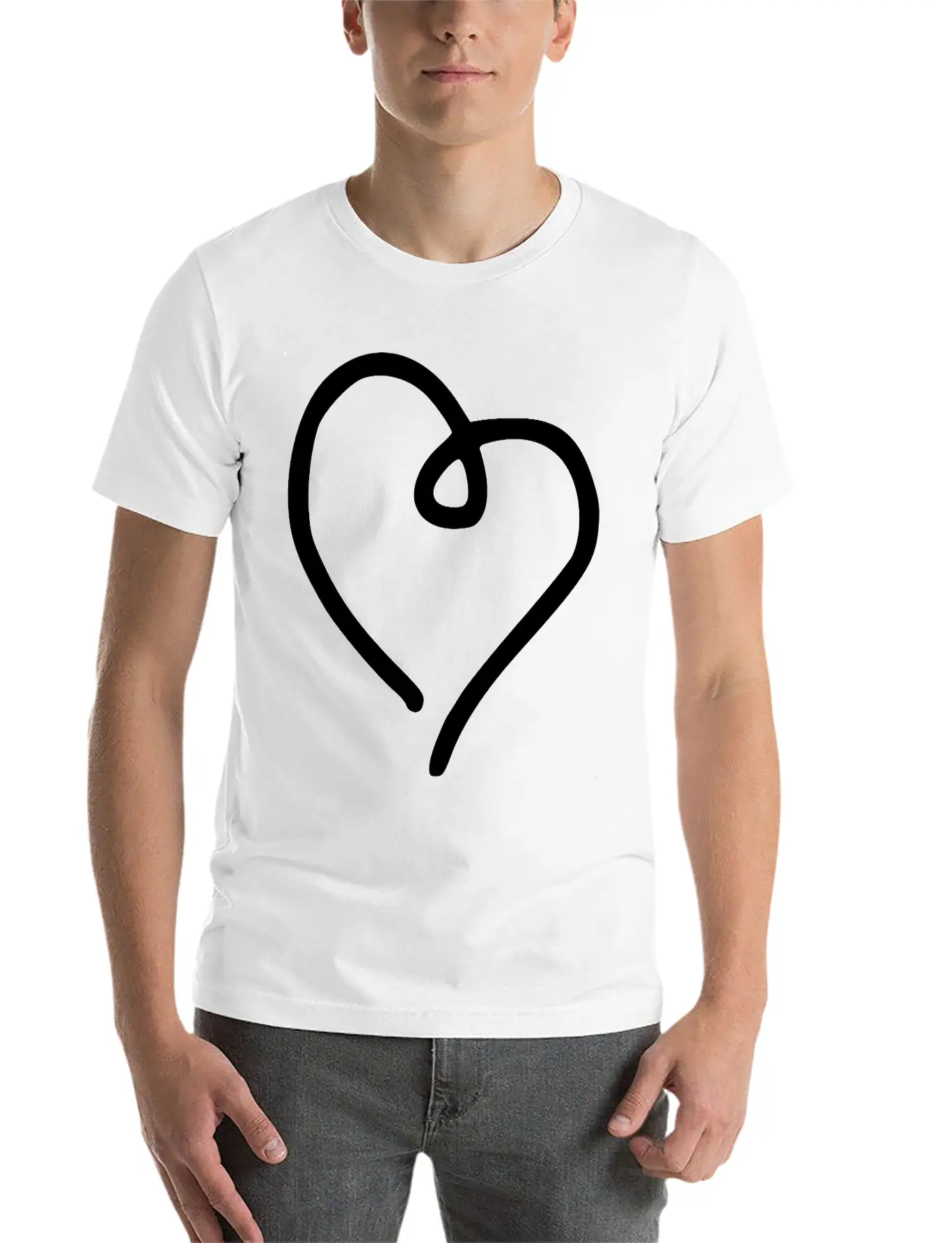Heart Emojis Sketch Breathable Soft Cotton T-Shirt – Timeless Casual Look