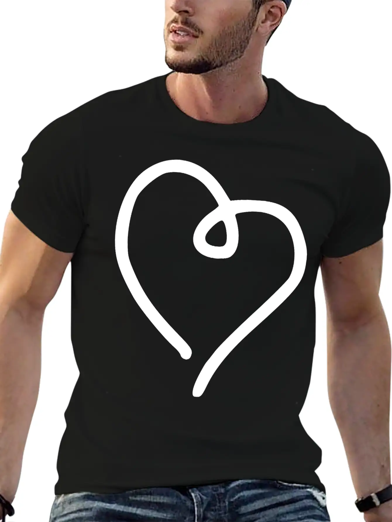 Heart Emojis Sketch Breathable Soft Cotton T-Shirt – Timeless Casual Look