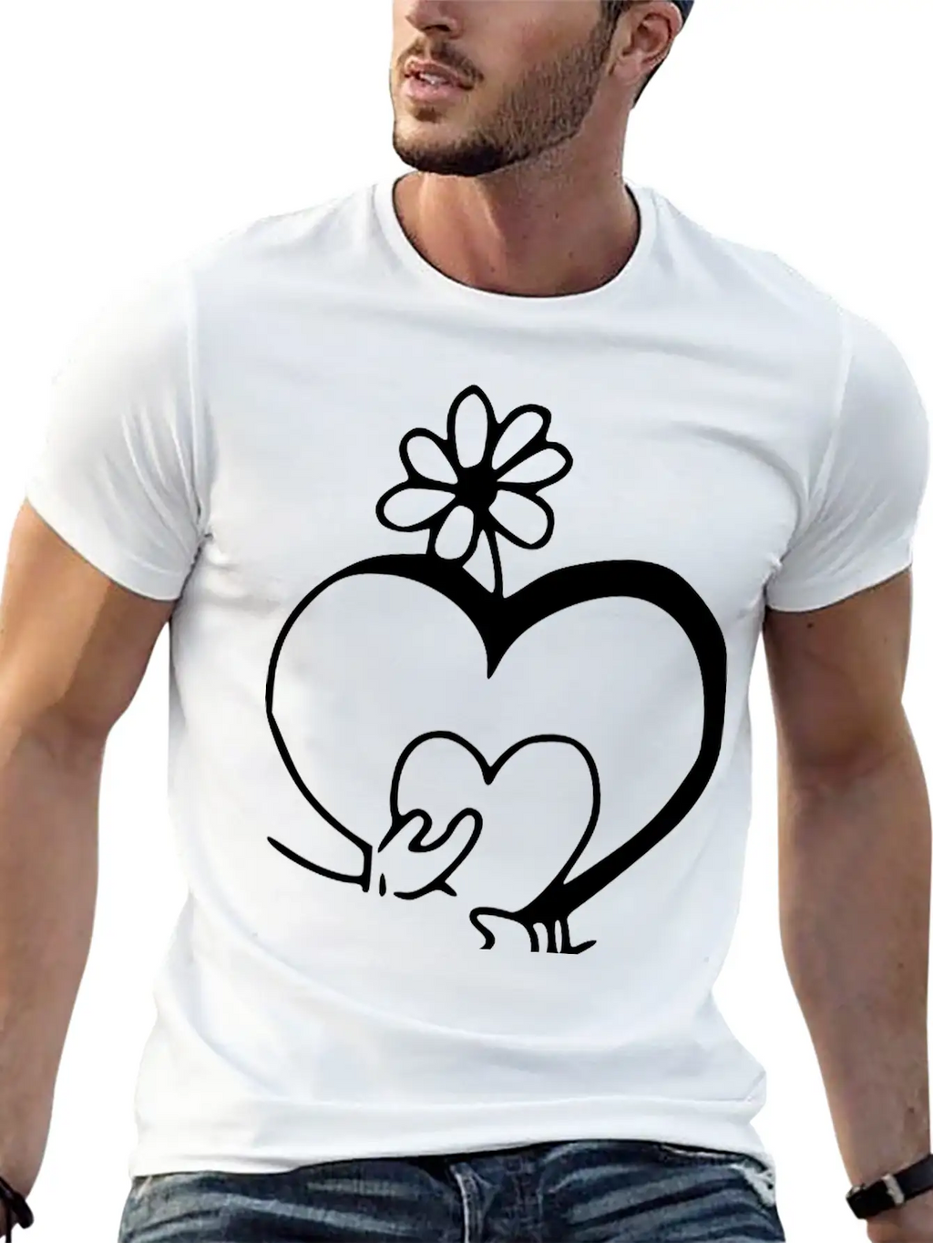 Heart Emojis Sketch Unisex Casual T-Shirt – Clean Design For Daily Comfort