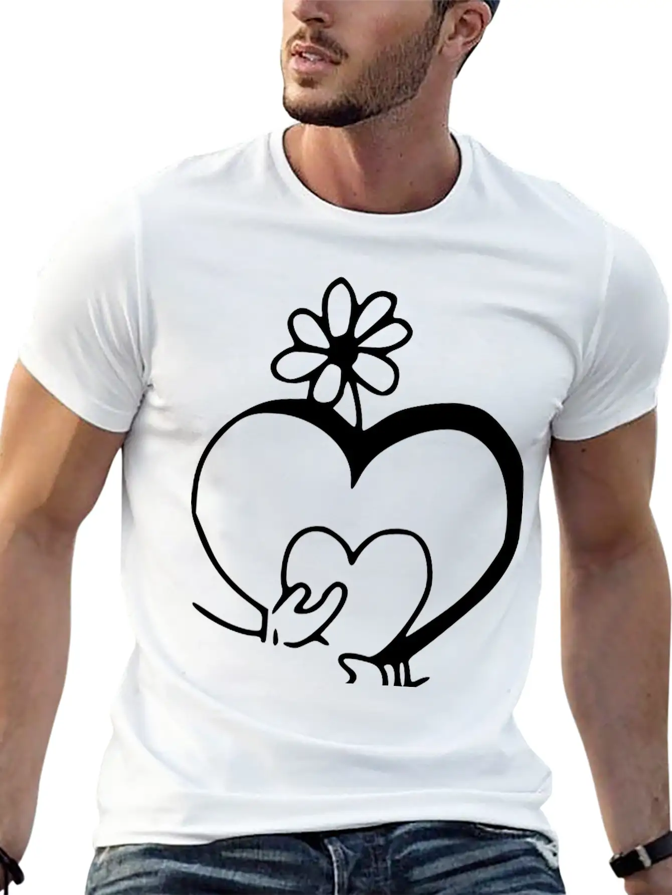 Heart Emojis Sketch Unisex Casual T-Shirt – Clean Design For Daily Comfort