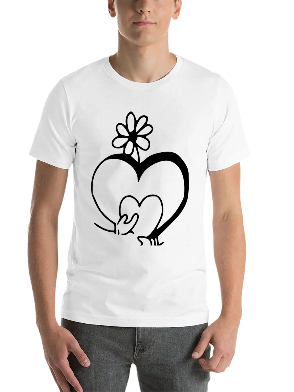 Heart Emojis Sketch Unisex Casual T-Shirt – Clean Design For Daily Comfort