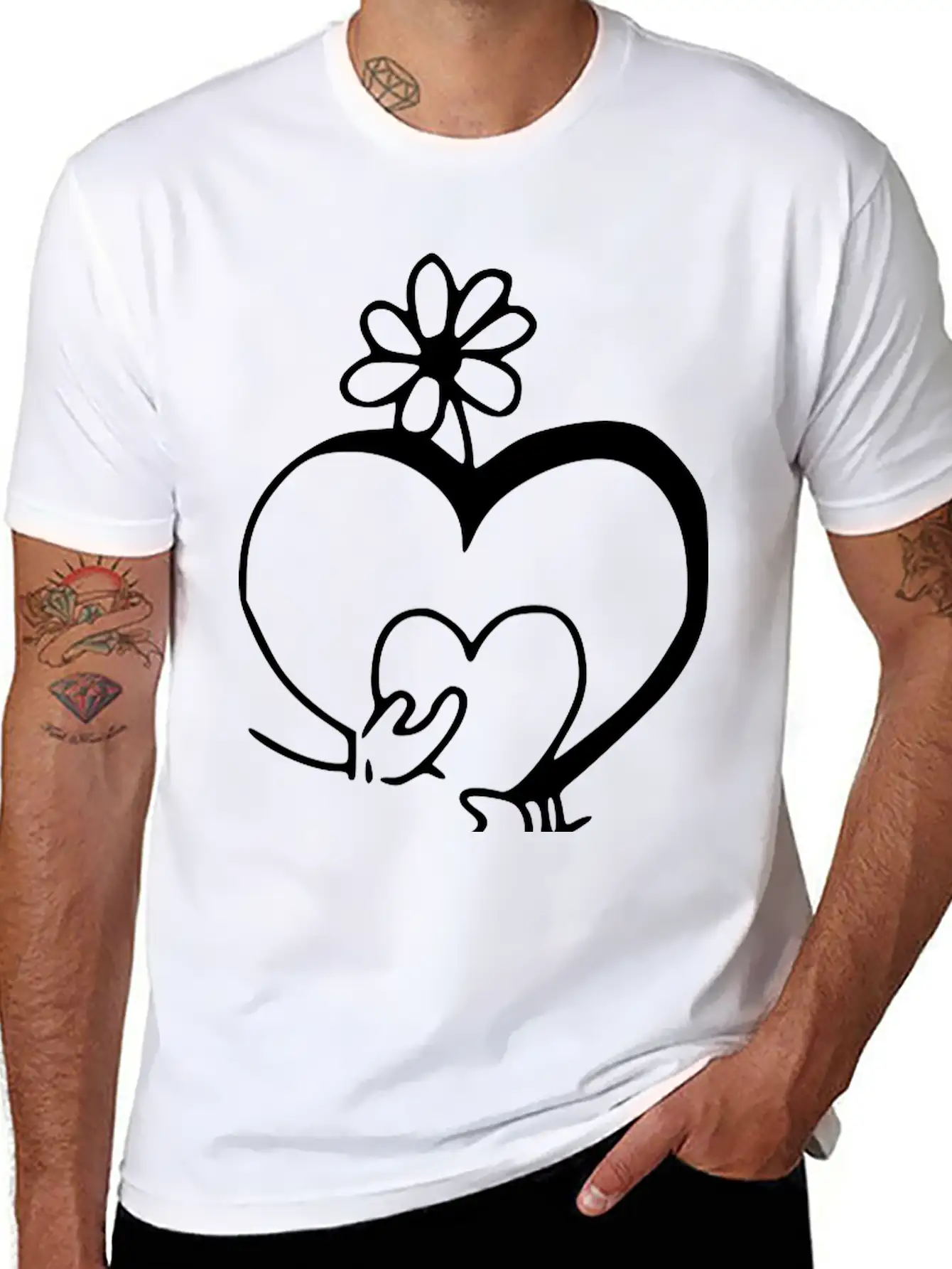 Heart Emojis Sketch Unisex Casual T-Shirt – Clean Design For Daily Comfort
