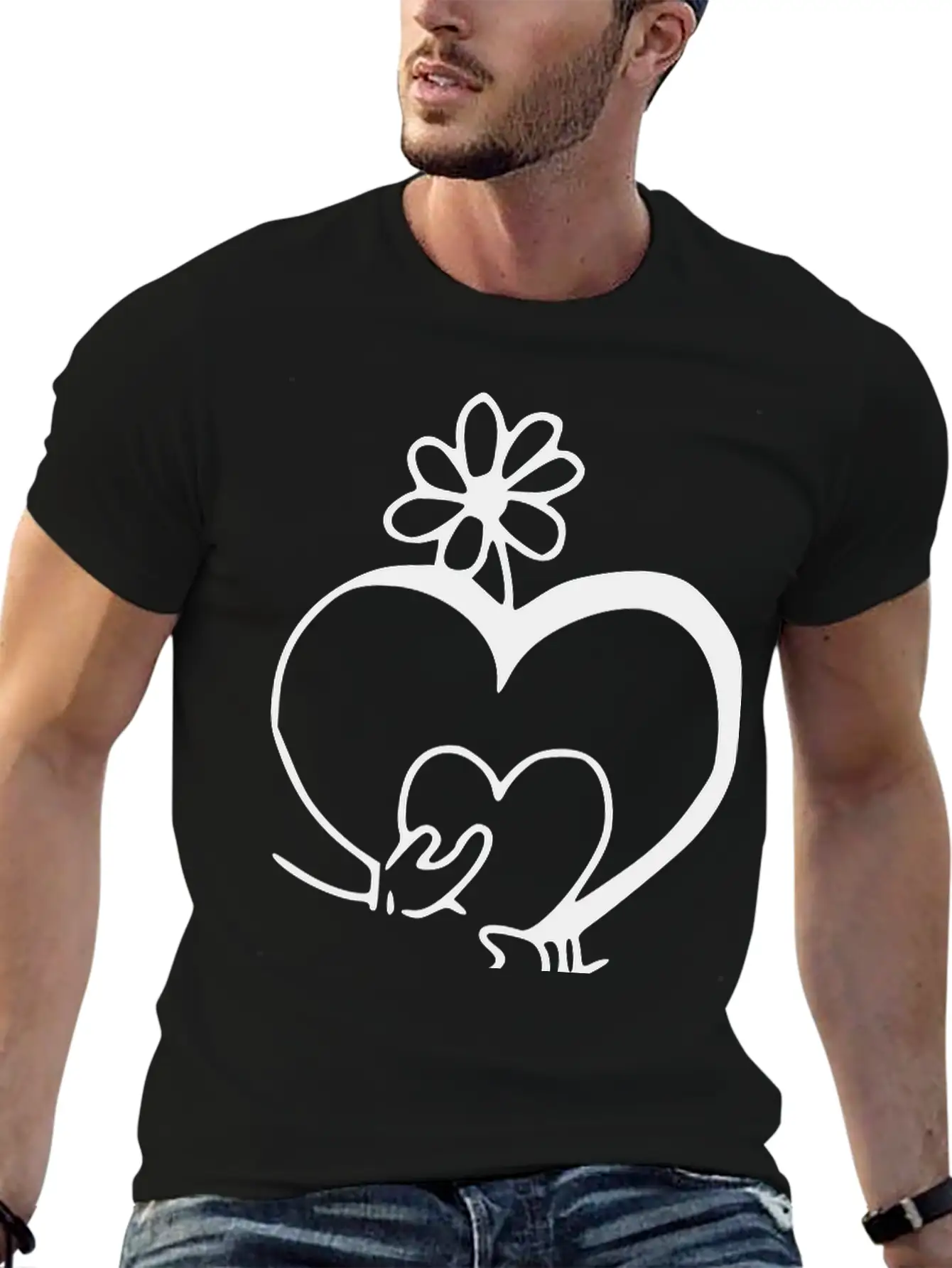 Heart Emojis Sketch Unisex Casual T-Shirt – Clean Design For Daily Comfort