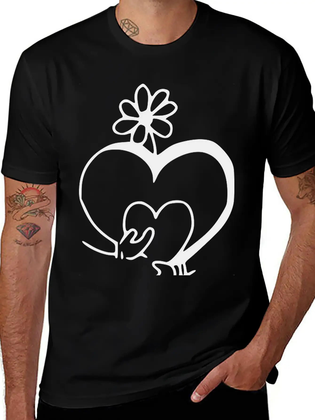 Heart Emojis Sketch Unisex Casual T-Shirt – Clean Design For Daily Comfort
