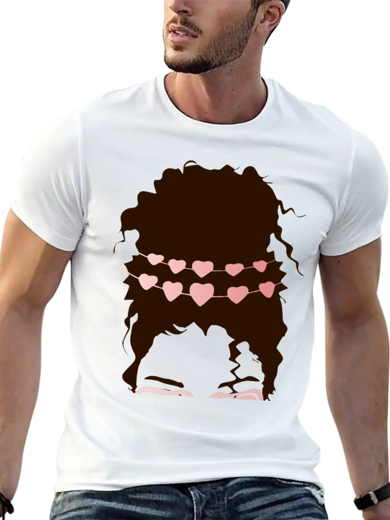 Heart Eyes Happy Girl Face Casual Graphic T-Shirt – Simple And Comfortable Daily Wear
