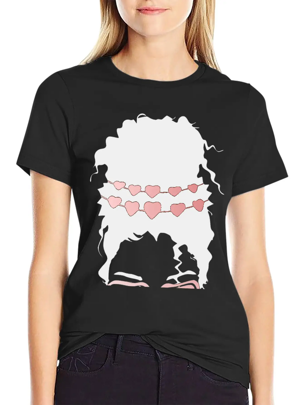Heart Eyes Happy Girl Face Casual Graphic T-Shirt – Simple And Comfortable Daily Wear