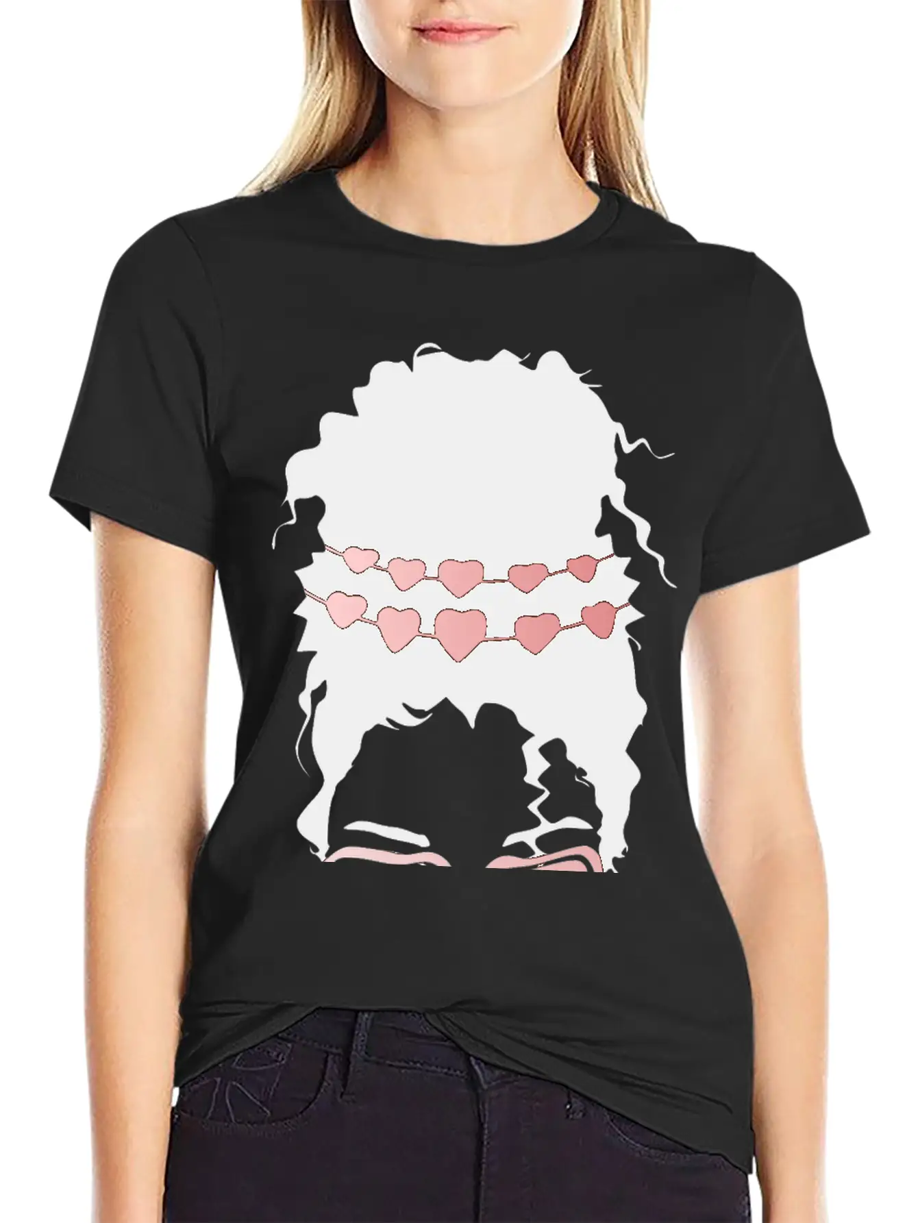 Heart Eyes Happy Girl Face Casual Graphic T-Shirt – Simple And Comfortable Daily Wear
