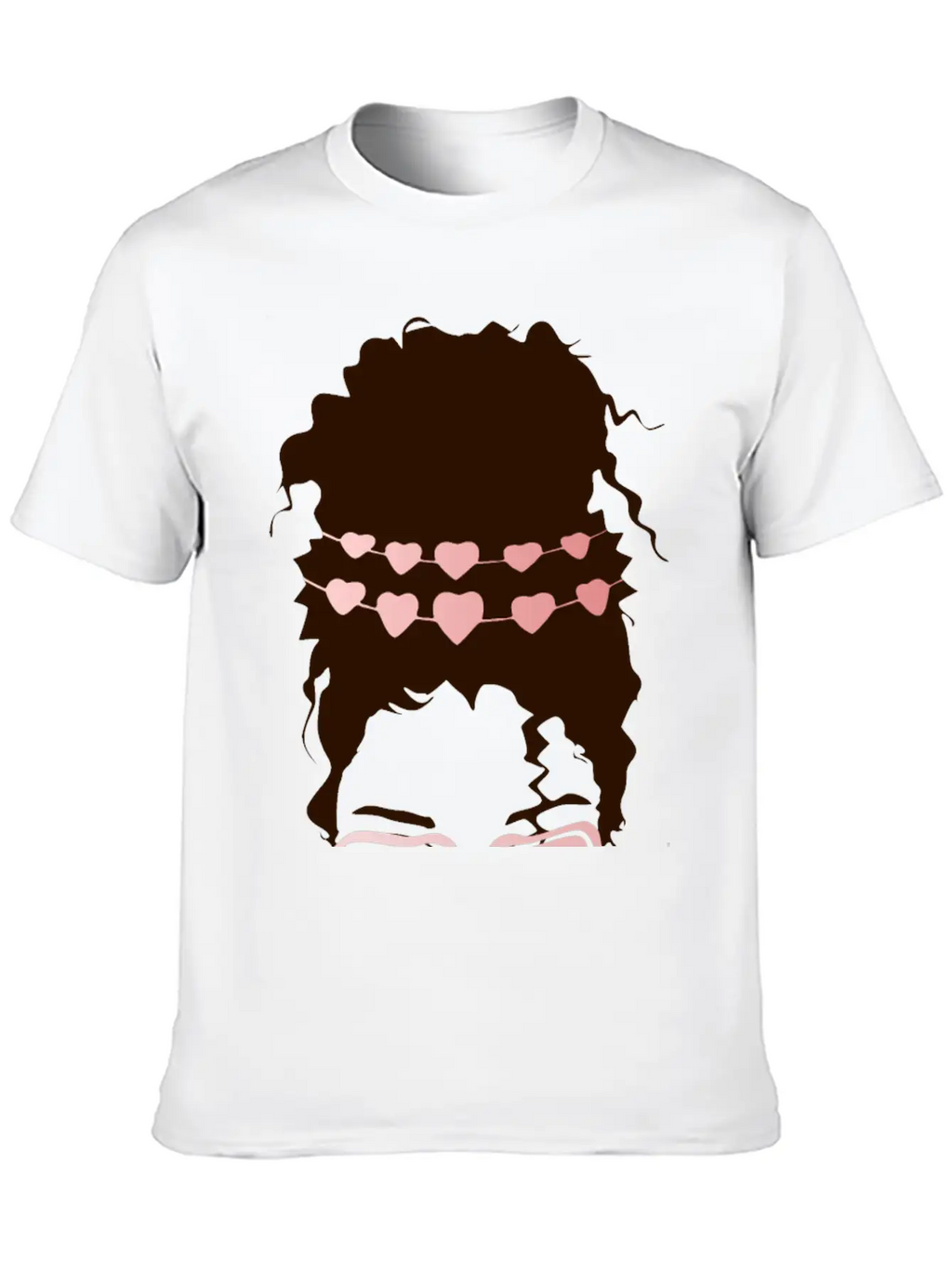 Heart Eyes Happy Girl Face Casual Graphic T-Shirt – Simple And Comfortable Daily Wear