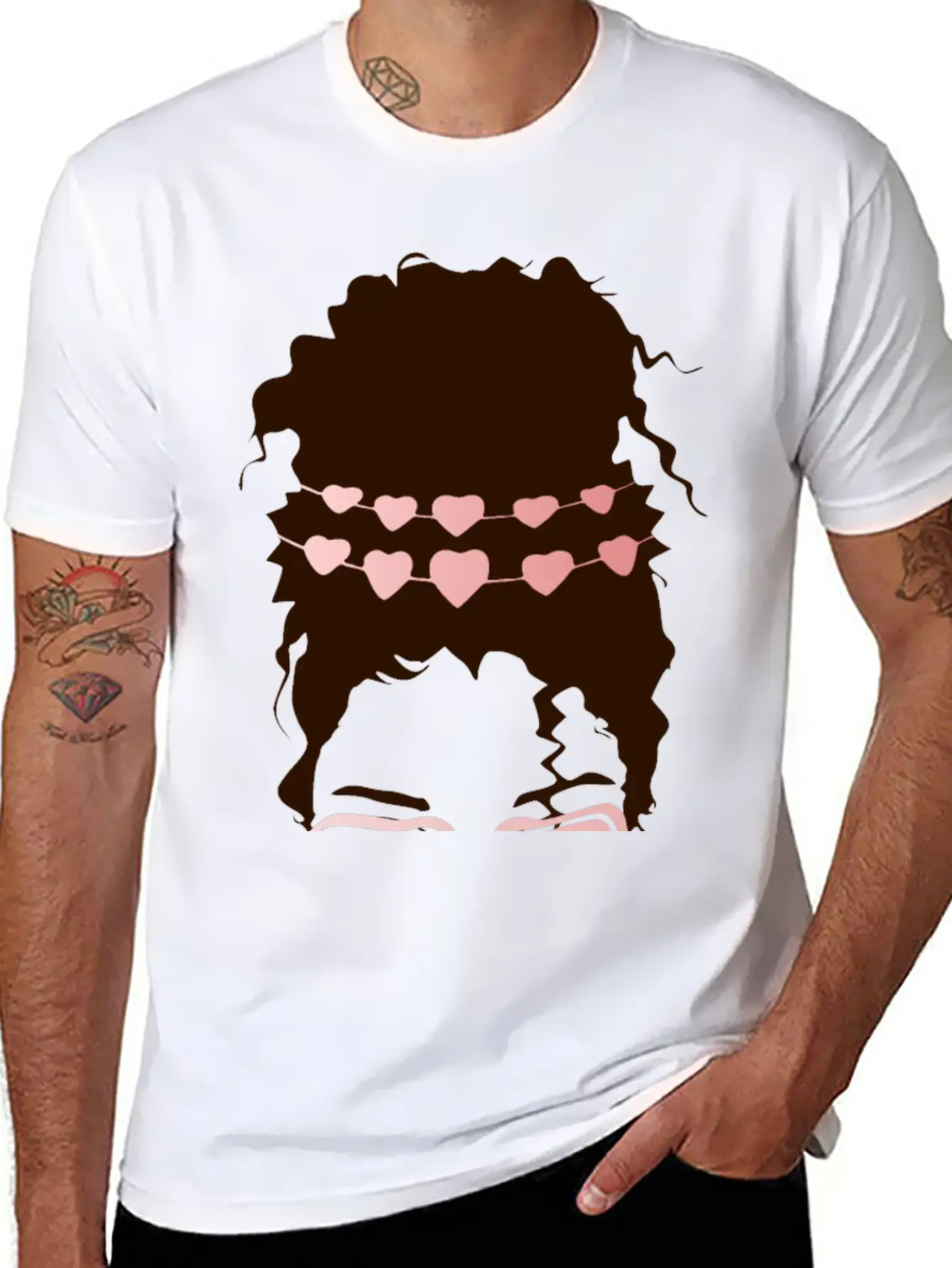 Heart Eyes Happy Girl Face Casual Graphic T-Shirt – Simple And Comfortable Daily Wear