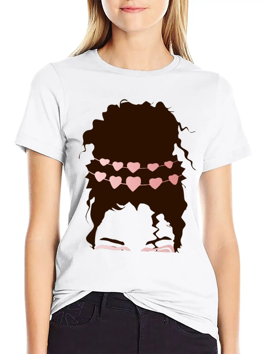 Heart Eyes Happy Girl Face Casual Graphic T-Shirt – Simple And Comfortable Daily Wear