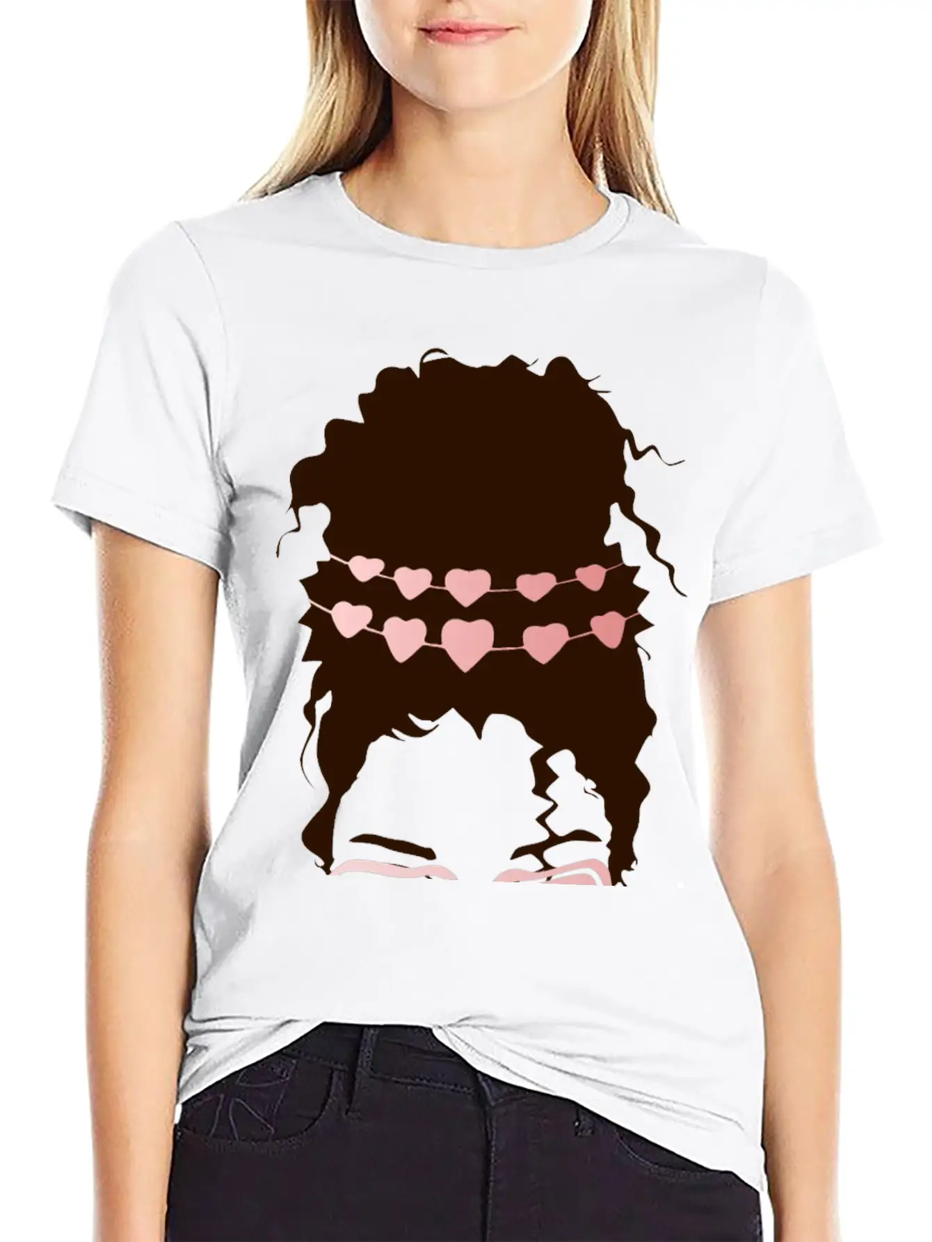 Heart Eyes Happy Girl Face Casual Graphic T-Shirt – Simple And Comfortable Daily Wear