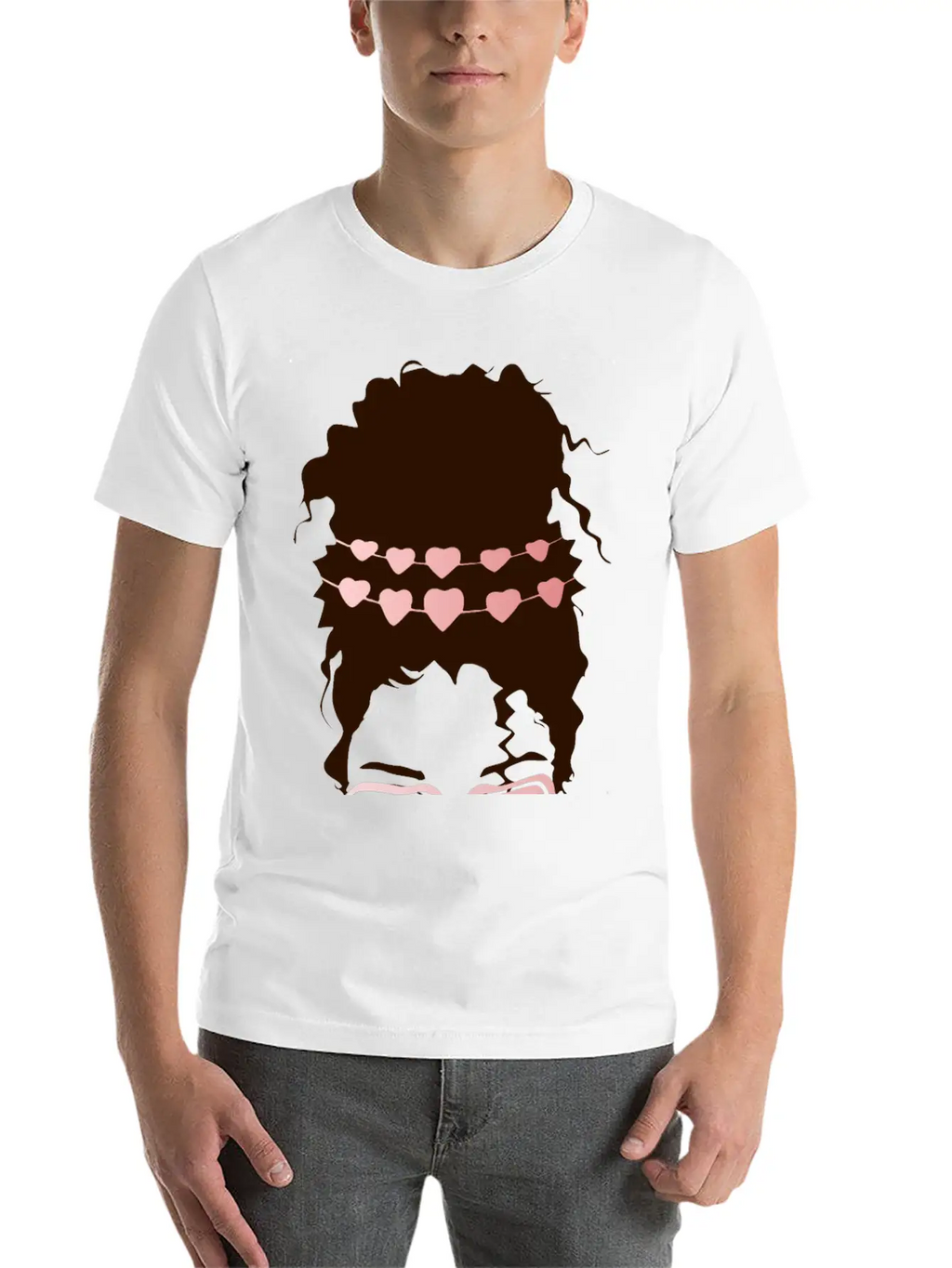 Heart Eyes Happy Girl Face Casual Graphic T-Shirt – Simple And Comfortable Daily Wear