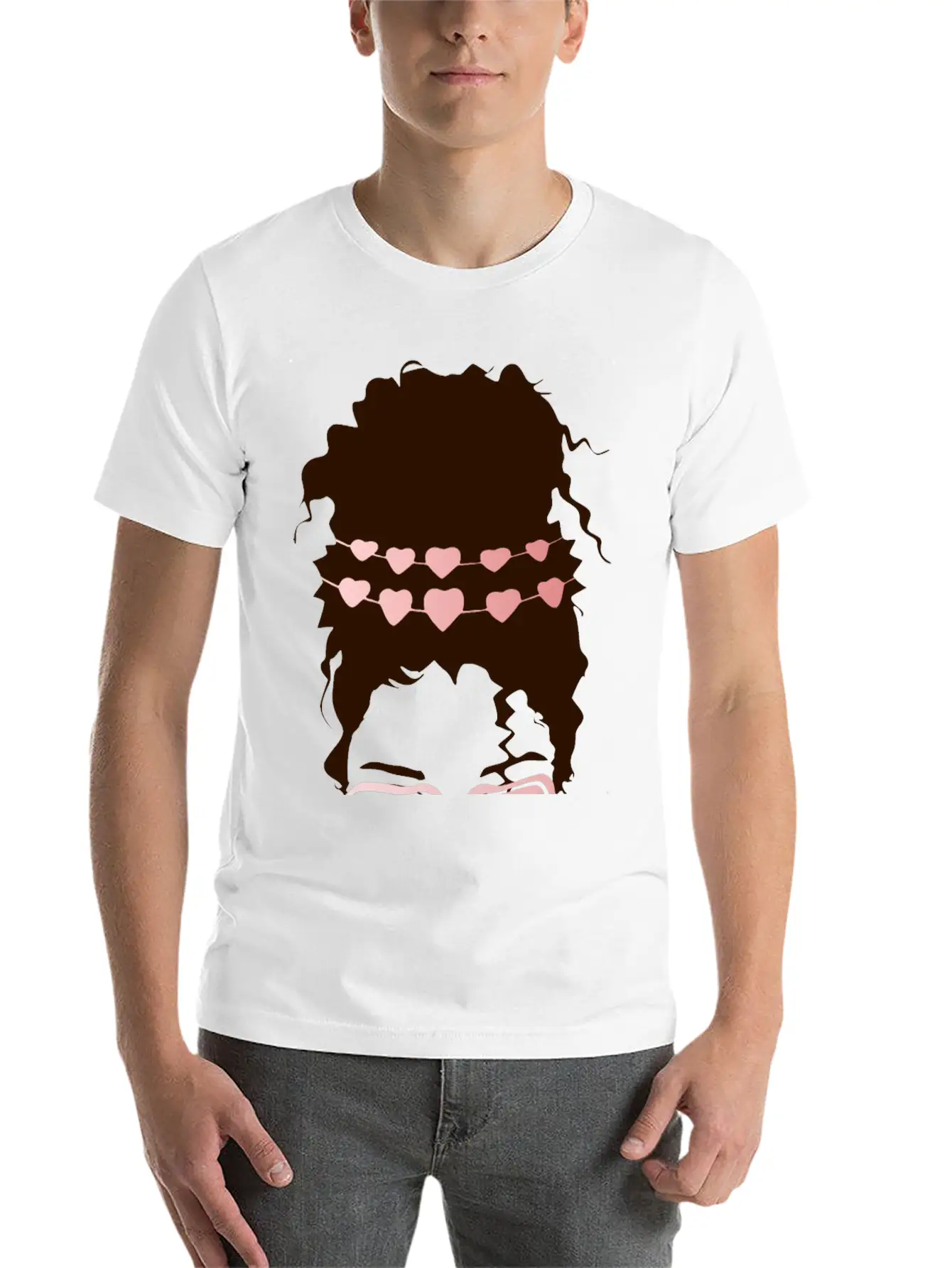 Heart Eyes Happy Girl Face Casual Graphic T-Shirt – Simple And Comfortable Daily Wear