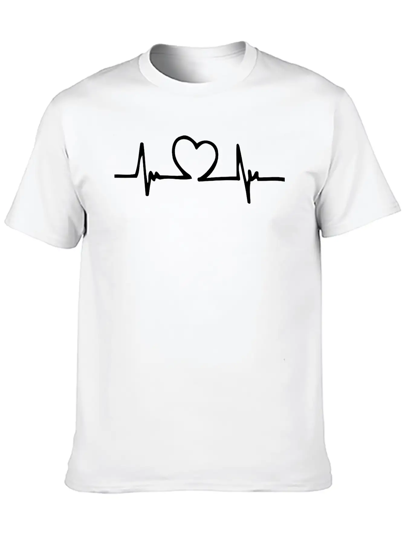 Heart Heartbeat Showing A Pulse Casual Graphic T-Shirt – Simple And Comfortable Daily Wear
