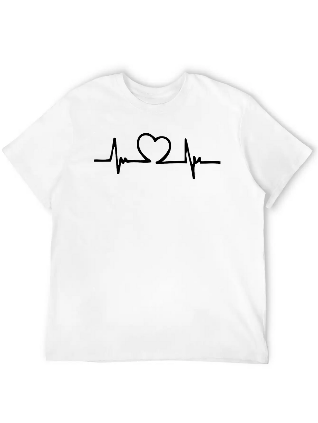 Heart Heartbeat Showing A Pulse Casual Graphic T-Shirt – Simple And Comfortable Daily Wear