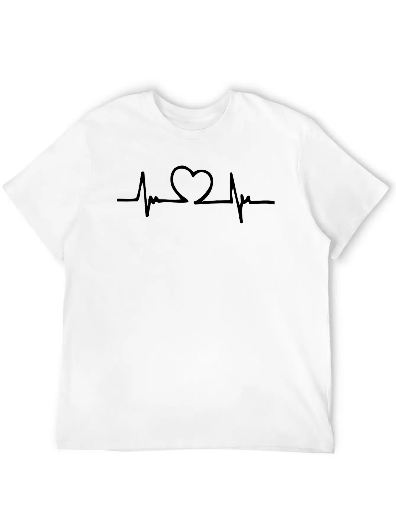 Heart Heartbeat Showing A Pulse Casual Graphic T-Shirt – Simple And Comfortable Daily Wear