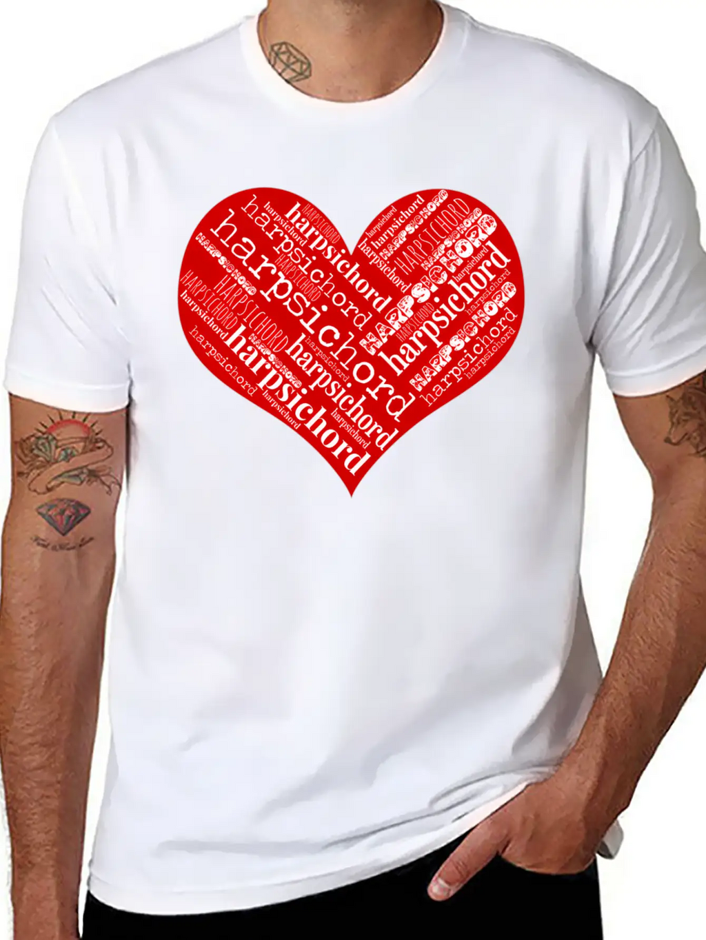 Heart Love Harpsichord Unisex Casual T-Shirt – Clean Design For Daily Comfort